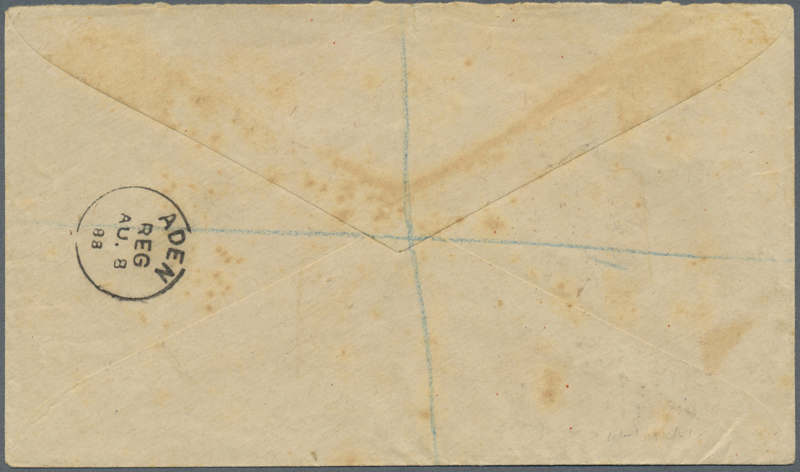 Br Aden: 1888 Registered Telegram, Printed By 'The Eastern Telegraph Company', Used From Aden To Mauritius, Franked With - Yemen