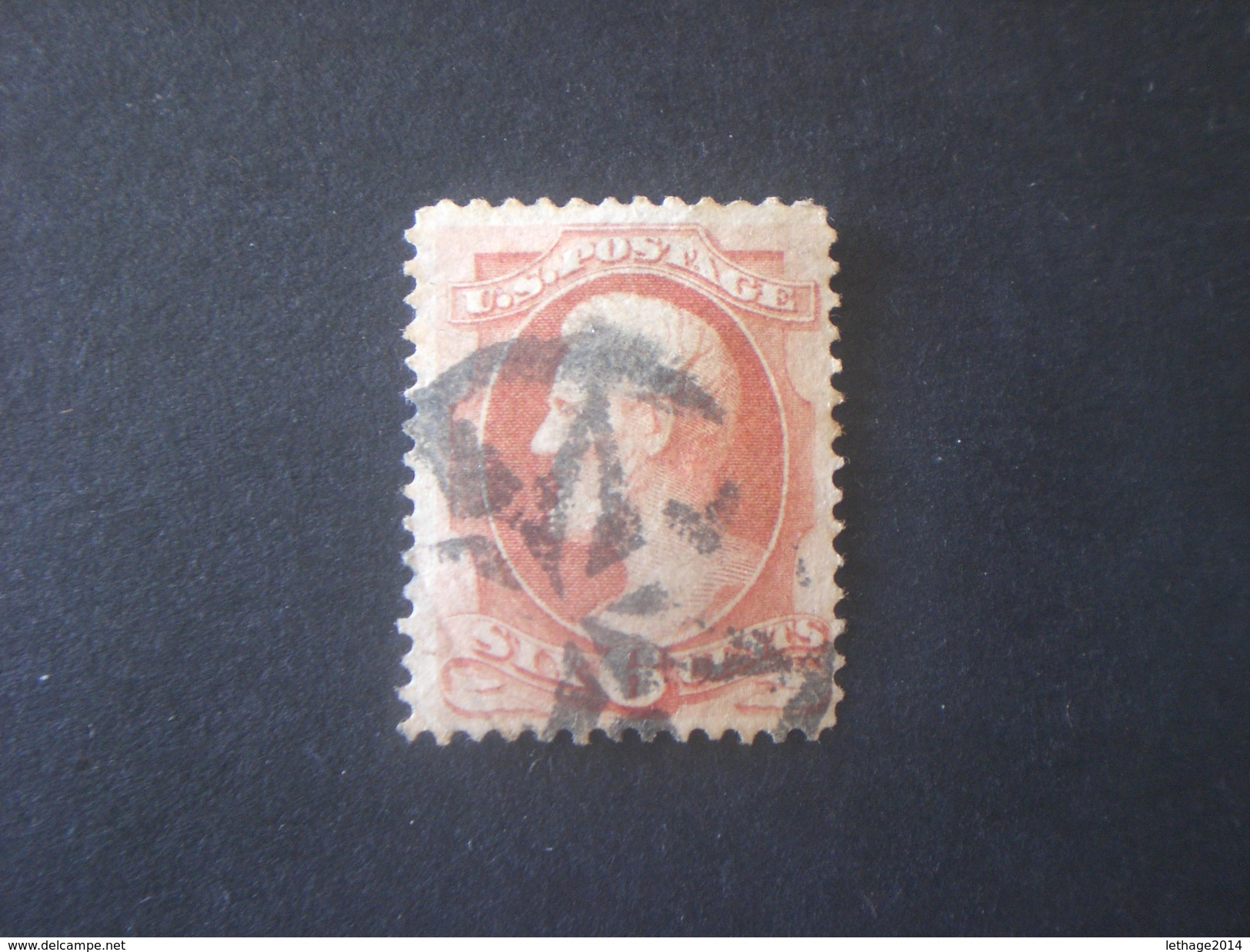 UNITED STATES EE.UU ÉTATS-UNIS US USA 1870 Lincoln 6c Brown Red Varietè Color Scott N.148 - Used Stamps