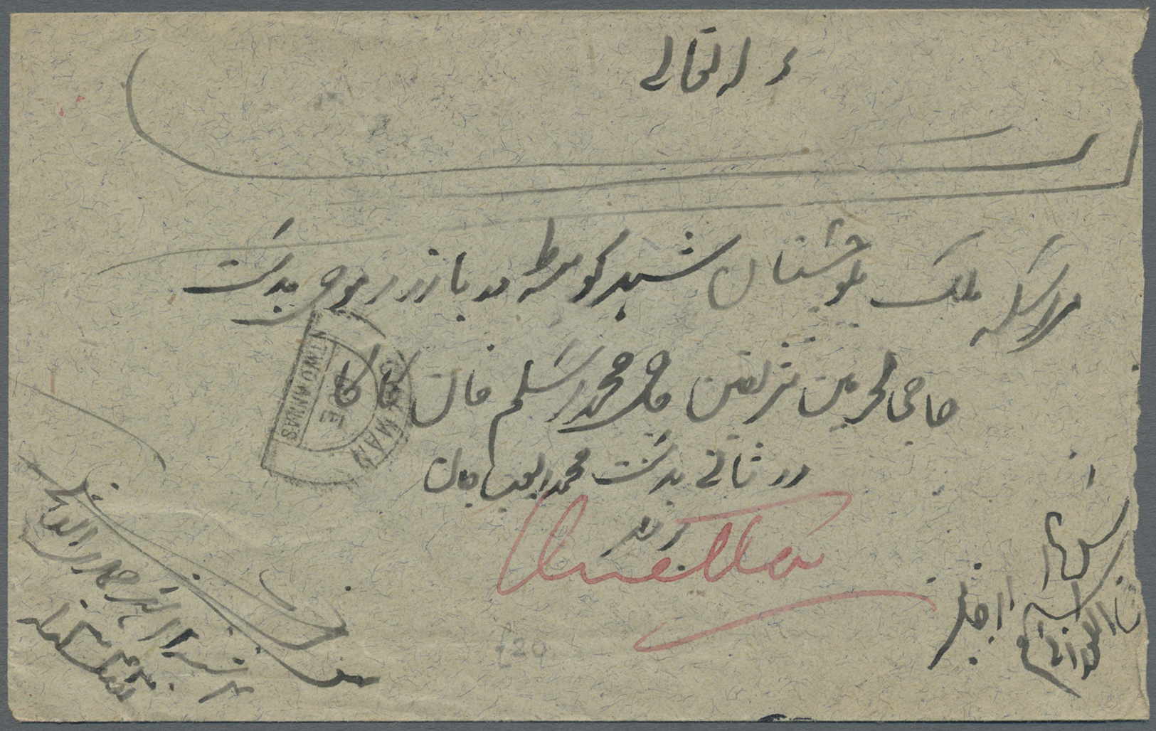 Br Afghanistan: 1909-25 "QUETTA UNPAID": Four covers to India via the southern Chaman-Quetta route but franked only with