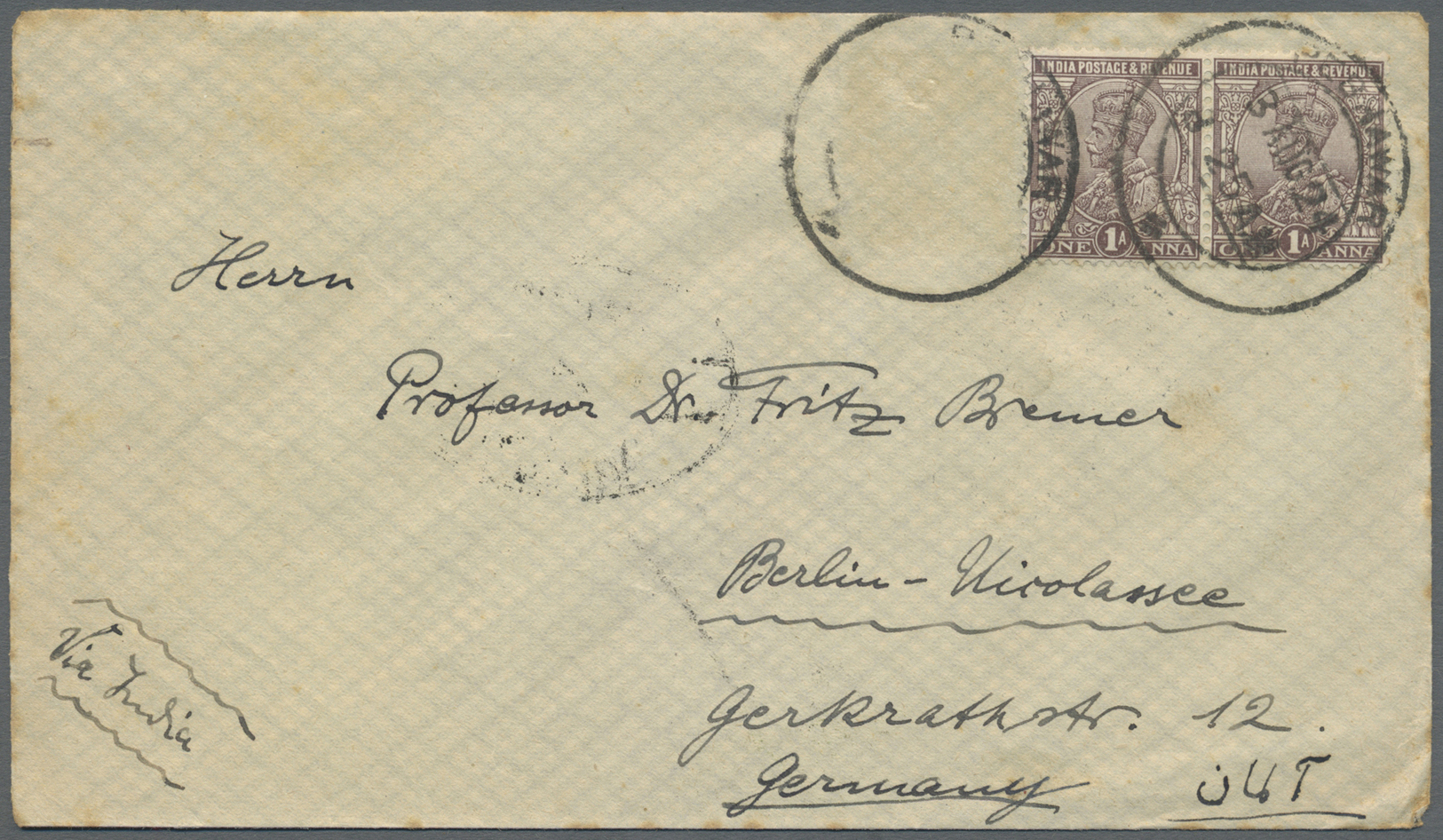 Br Afghanistan: 1924-30: Three Pre-UPU And One UPU Period Covers To GERMANY, With 1) 1924 Cover To Berlin Franked Afghan - Afghanistan