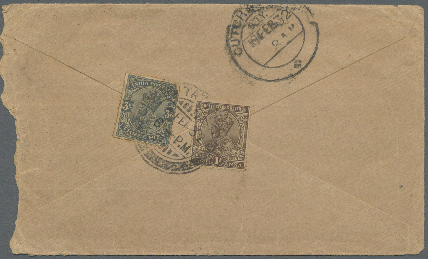 Br Bahrain: 1932-39: Four Covers From Bahrain To Cutch-Mandvi, India, With 1932 Cover Franked India (un-overprinted) KGV - Bahreïn (1965-...)