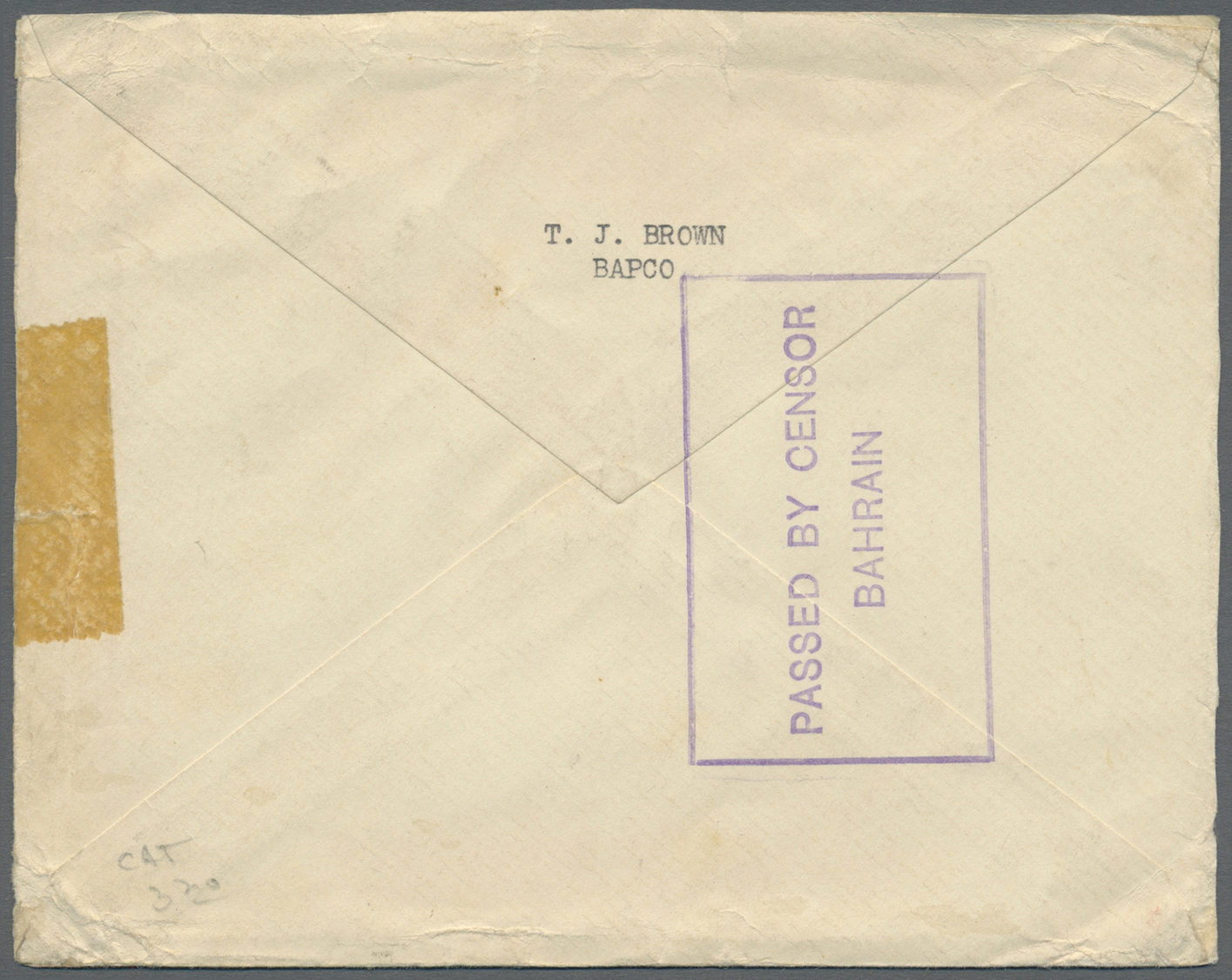 Br Bahrain: 1938 Airmail Cover To The U.S.A. Franked By 1933-37 KGV. 2r. And 2a. Strip Of Three In Combination With 1938 - Bahrain (1965-...)