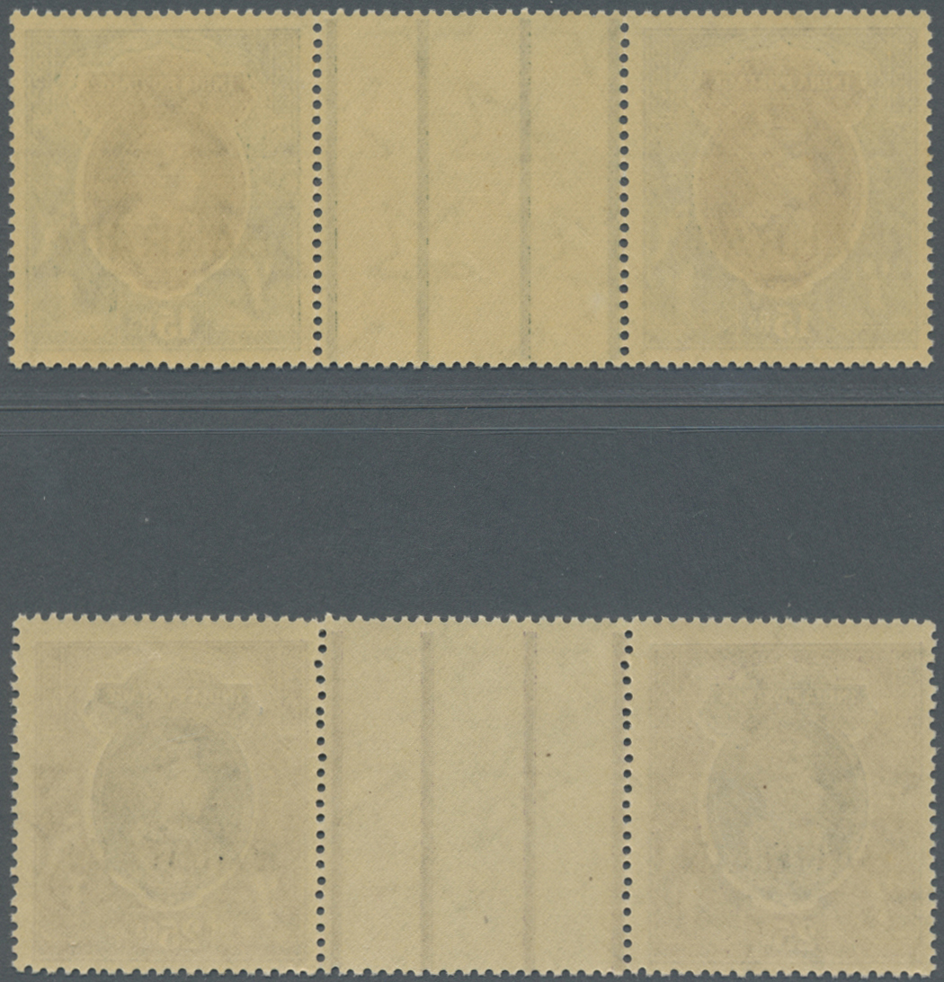 /** Bahrain: 1938-41 KGVI. Eight Gutter Pairs Of Rupee Values, With Even Two Pairs As Gutter Block Of Four Of 1r., 2r. A - Bahrain (1965-...)