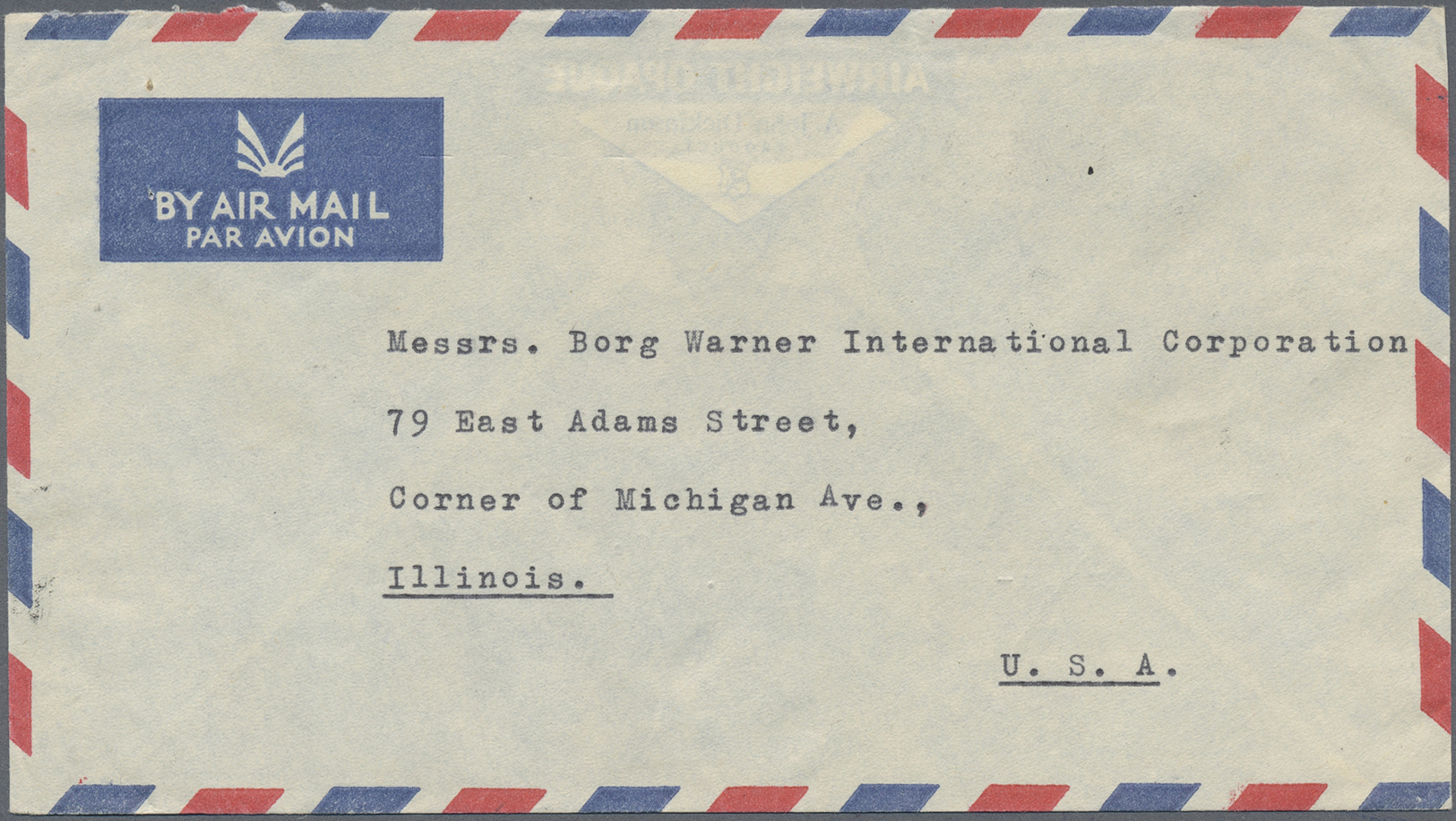 Br Bahrain: 1953. Air Mail Envelope Addressed To The United States Bearing SG 57, 6a On 6d Purple (2) And SG 83, 2a On 2 - Bahreïn (1965-...)
