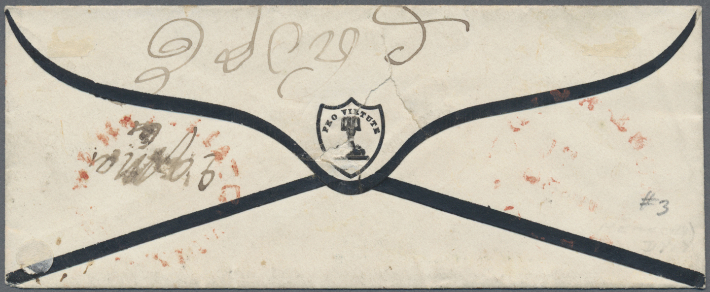 Br Ceylon / Sri Lanka: 1861, Mourning Cover Franked With 1 D Blue (cut At Bottom), First Issue From COLOMBO To Kandy. - Sri Lanka (Ceylan) (1948-...)