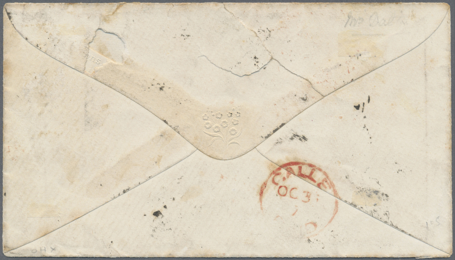 Br Ceylon / Sri Lanka: 1867, 6 D Blackish Brown On Attractive Envelope (small Faults) With Duplex COLOMBO Sent To London - Sri Lanka (Ceylan) (1948-...)