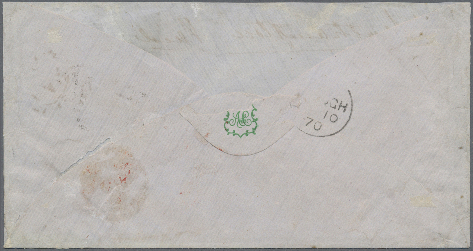 Br Ceylon / Sri Lanka: 1870, Letter From COLOMBO Franked With 9 D Blackish Brown To England. Attractive Front, Back Flap - Sri Lanka (Ceylon) (1948-...)