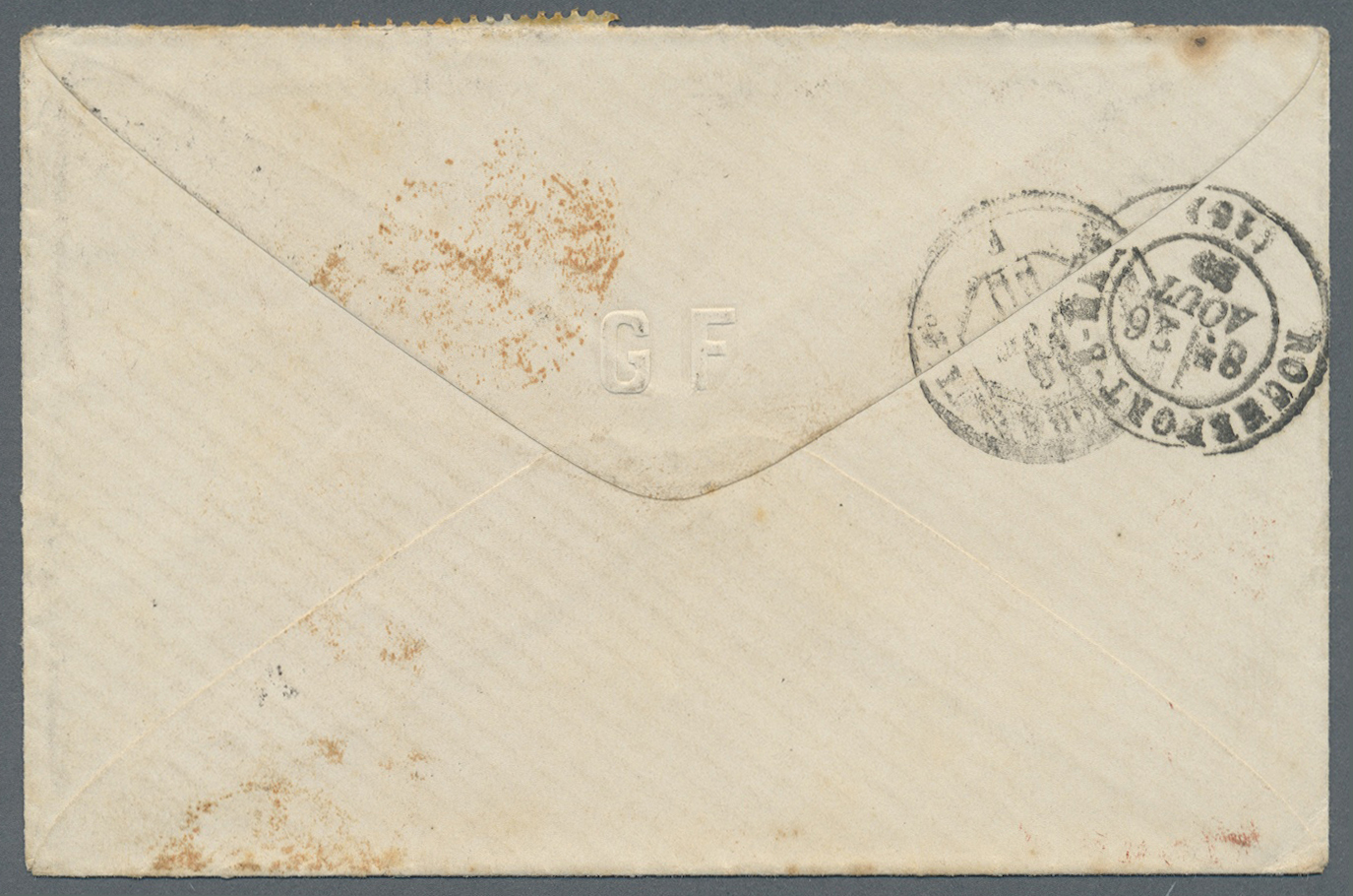 Br Ceylon / Sri Lanka: 1880. Envelope Addressed To France Bearing SG 124, 8c Orange-red (pair) Tied By 'B' Obliterator W - Sri Lanka (Ceylan) (1948-...)