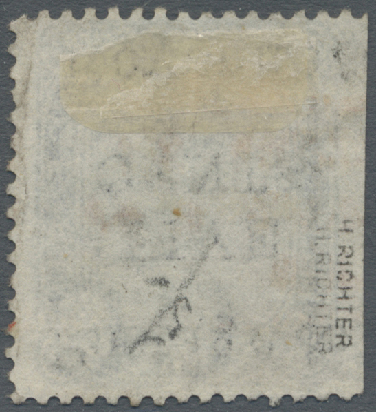 O Ceylon / Sri Lanka: 1885: 5 C. On 32 C. Slate, Overprint Inverted, Used, Trimmed Perforation At Left, Signed Richter. - Sri Lanka (Ceylan) (1948-...)