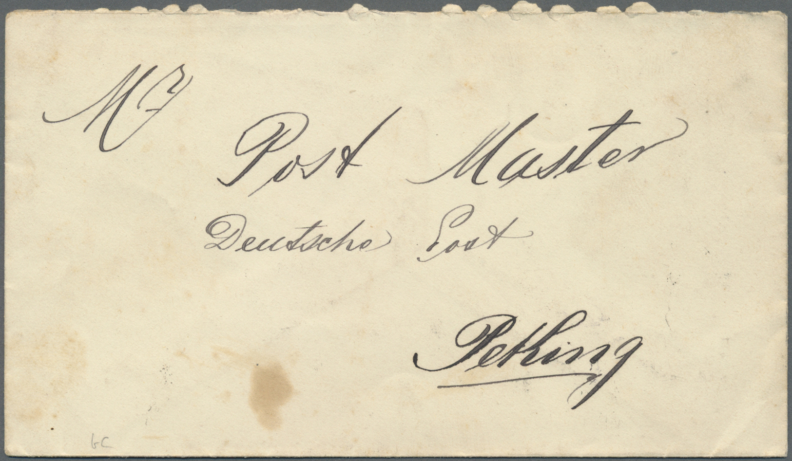 Br China: 1901. Envelope Addressed To The Deutsche Post, Peking Bearing Chinese Imperial Post SG 110, 2c Deep Red Tied B - Other & Unclassified