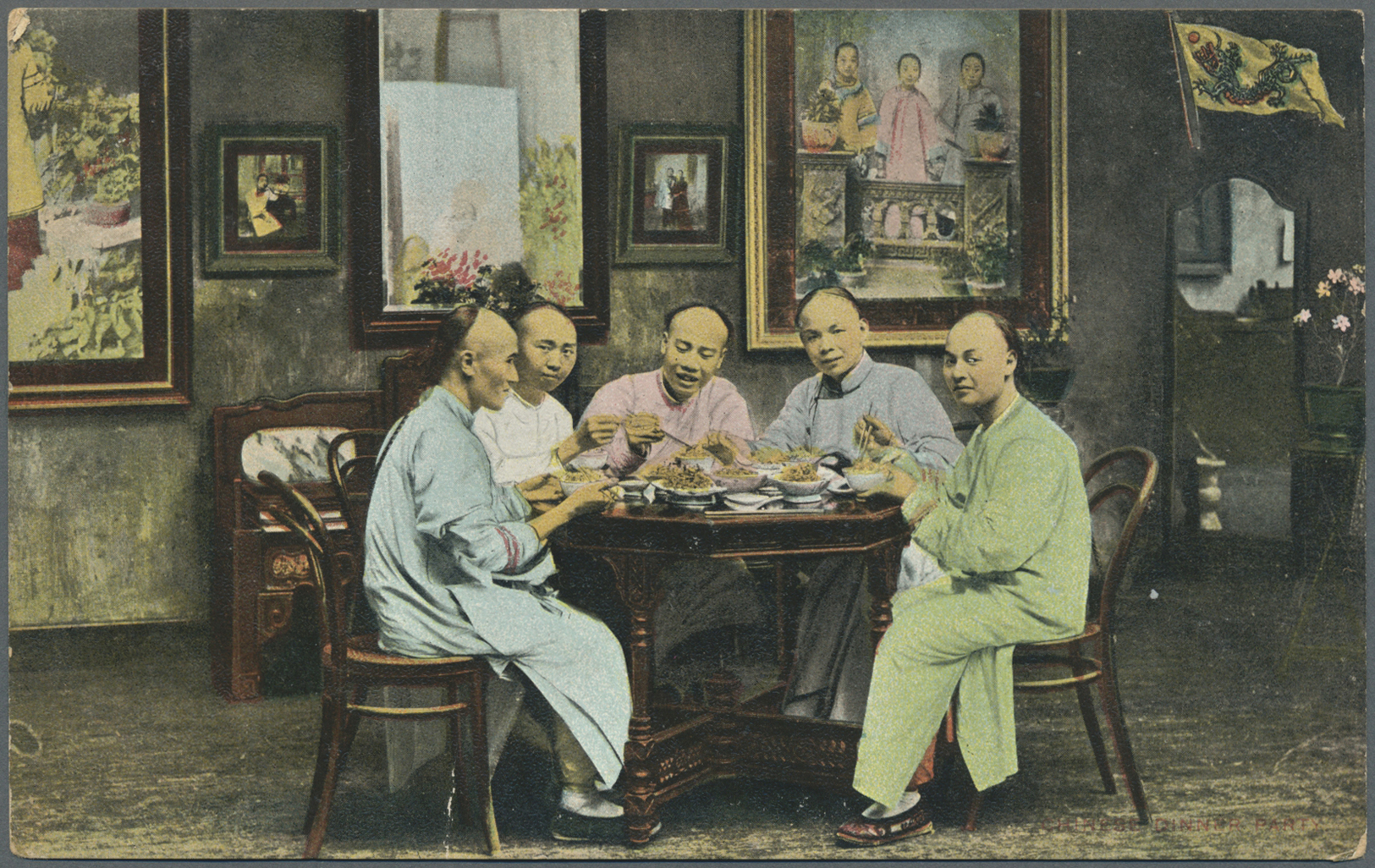 Br China: 1907. Picture Post Card Of &lsquo;Chinese Dinner' Addressed To Shanghai Bearing Chinese Imperial Post SG 109, - Other & Unclassified