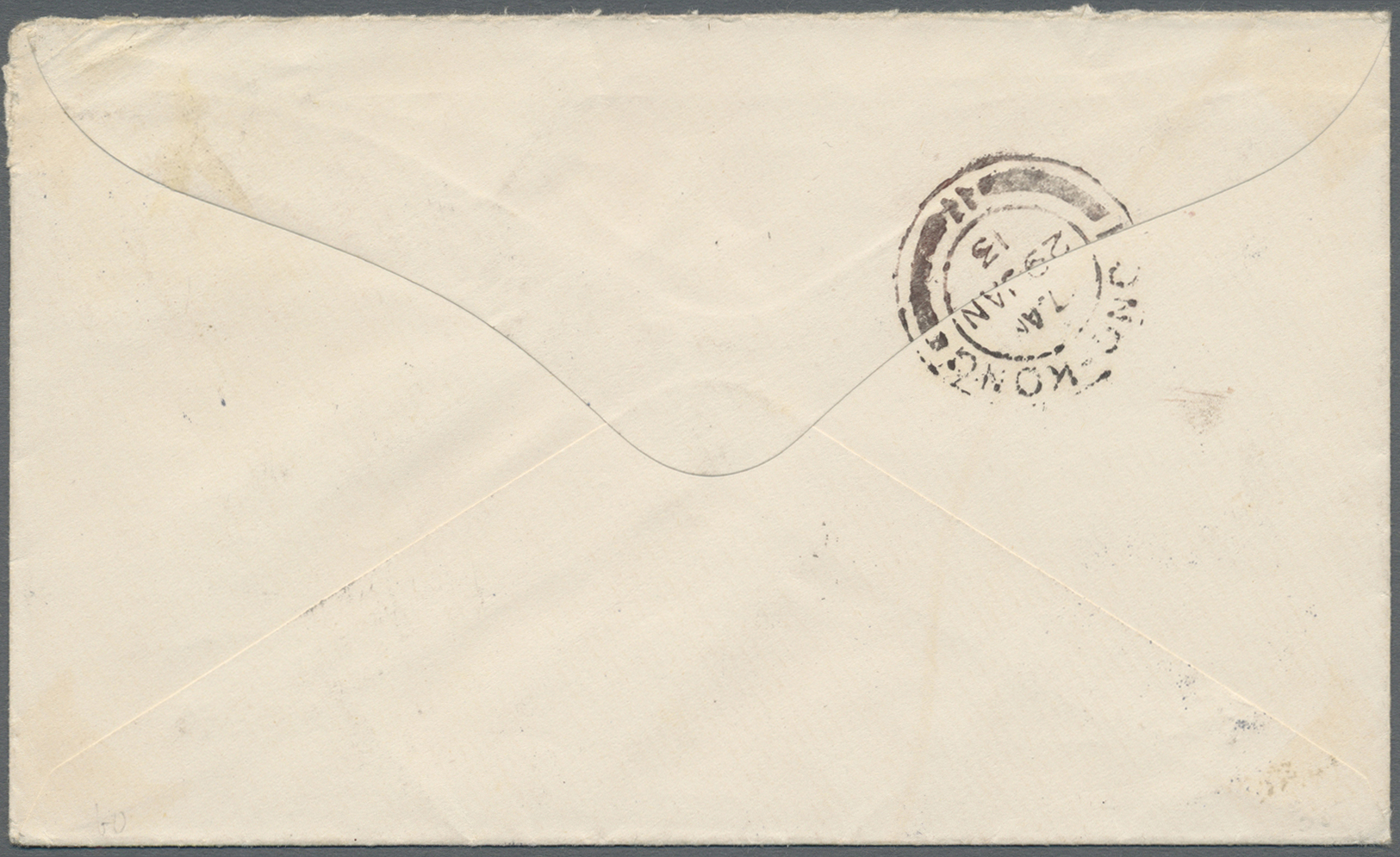 Br China: 1912, Waterlow Ovpt. On 2 C. Tied Boxed Dater "CANTON -.1-29" To Cover To Hong Kong W. "HONG KONG 11 29 JAN 13 - Other & Unclassified