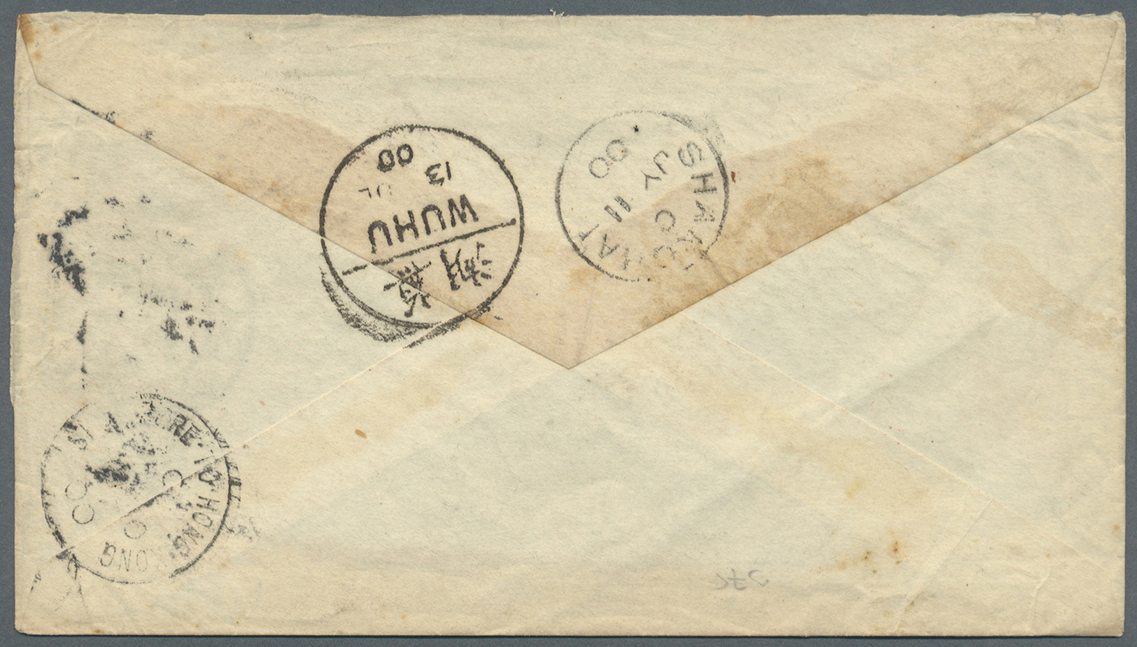 GA China - Incoming Mail: Great Britain, 1900. Great Britain Postal Stationery Envelope (toned) 2½ D Grey/blue Cancelled - Other & Unclassified