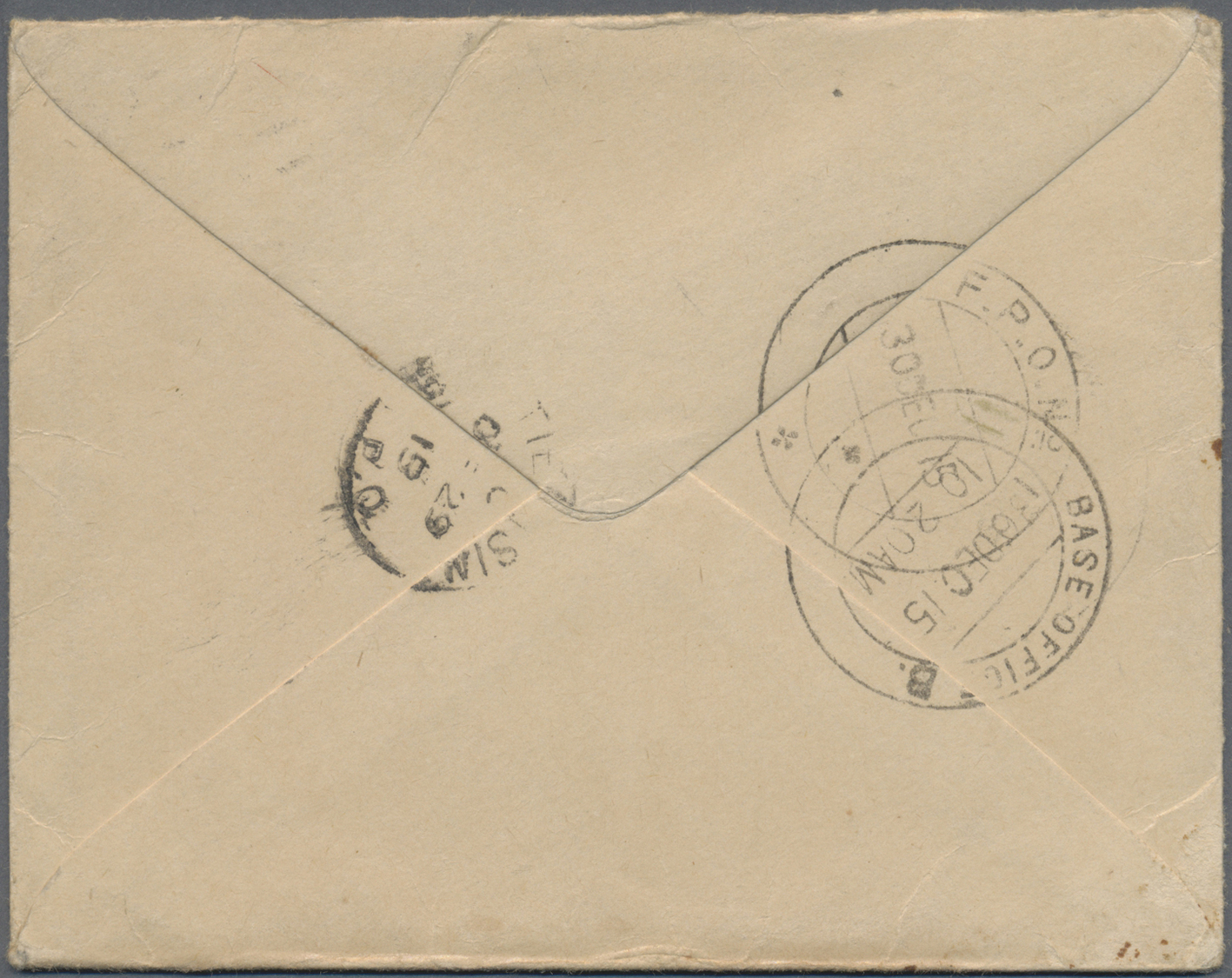 GA China - Incoming Mail: Great Britain, 1915. Postal Stationery Envelope 1d Scarlet Upgraded With SG 358, 1d Vermilion - Autres & Non Classés