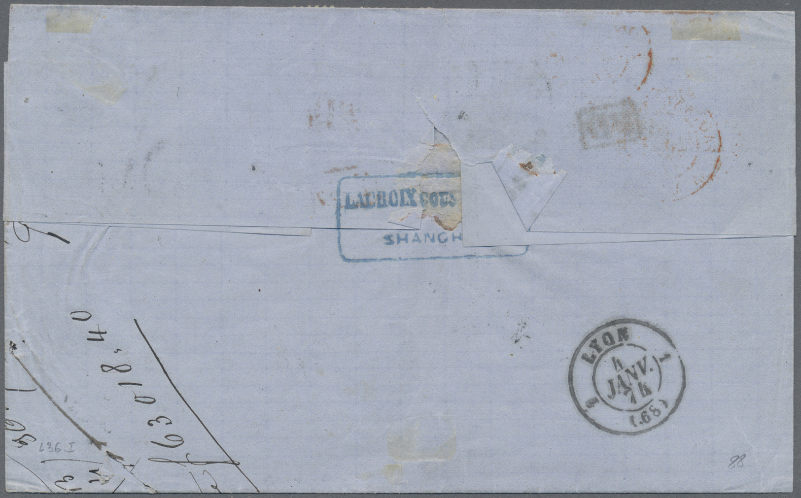 Br China - Fremde Postanstalten / Foreign Offices: French Offices, 1873. Envelope Addressed To France Bearing 'Siege' Yv - Other & Unclassified