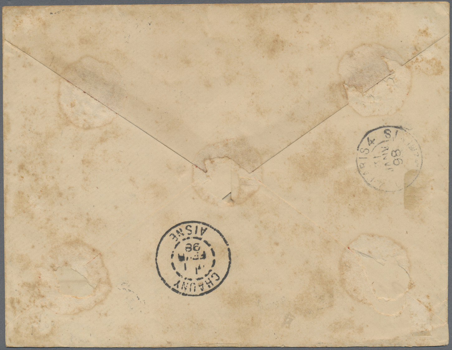 Br China - Fremde Postanstalten / Foreign Offices: French Offices, 1897. Registered Envelope (toned, Some Spots) Address - Autres & Non Classés