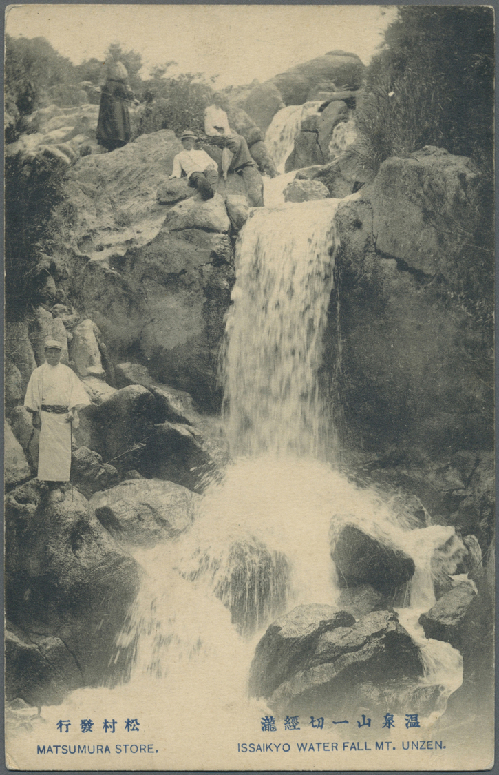 Br China - Fremde Postanstalten / Foreign Offices: Japanese Offices, 1910. Picture Post Card Of 'Water Fall, Mt. Unzen' - Other & Unclassified