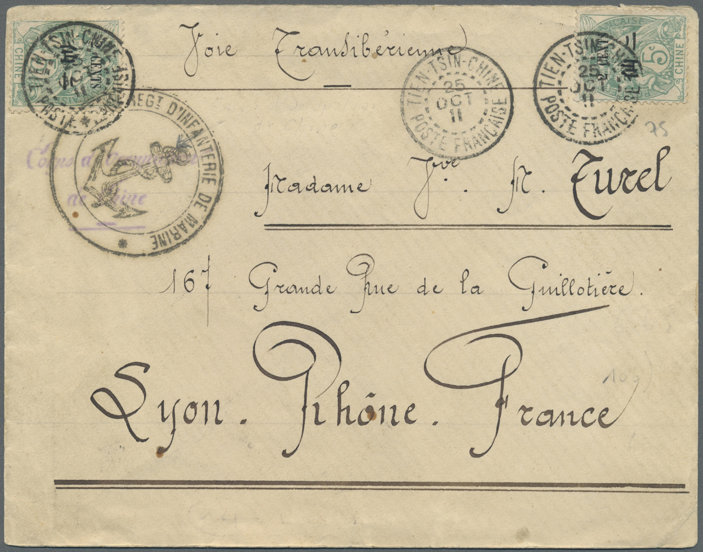 Br China - Fremde Postanstalten / Foreign Offices: French Offices, 1911. Envelope Addressed To France Bearing French Chi - Other & Unclassified