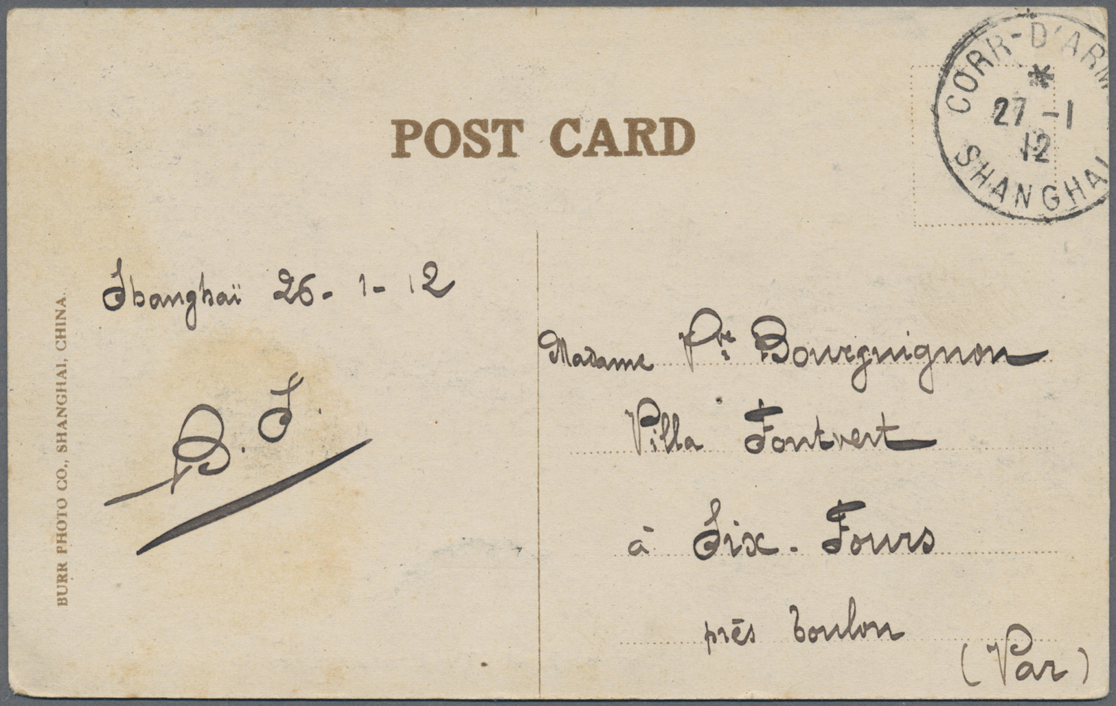 Br China - Fremde Postanstalten / Foreign Offices: French Offices, 1912. Picture Post Card Of 'Nanking Road, Shanghai' A - Other & Unclassified