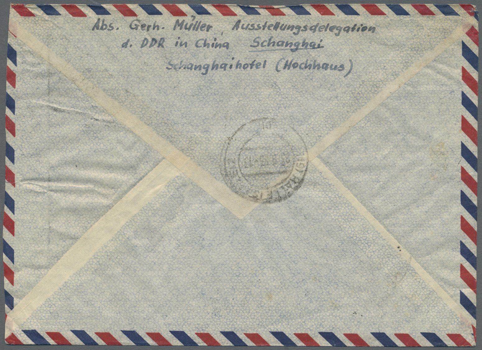 China - Volksrepublik: 1950/53, World Peace Set Etc. Total $22.000 Tied "SHANGHAI 53.8.13" To Air Mail Cover To East Ger - Autres & Non Classés