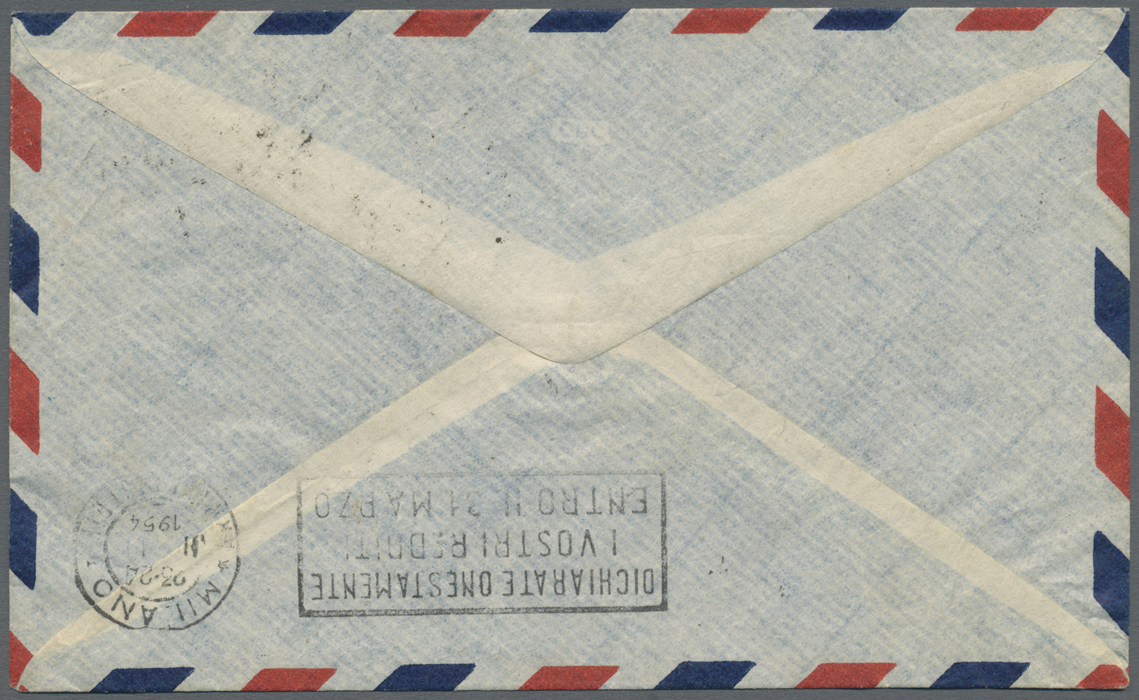 Br China - Volksrepublik: 1950/53, Wall Paintings II (S6) Set Etc. Tied "Shanghai Branch 23 54.3.9" To Air Mail Cover To - Other & Unclassified