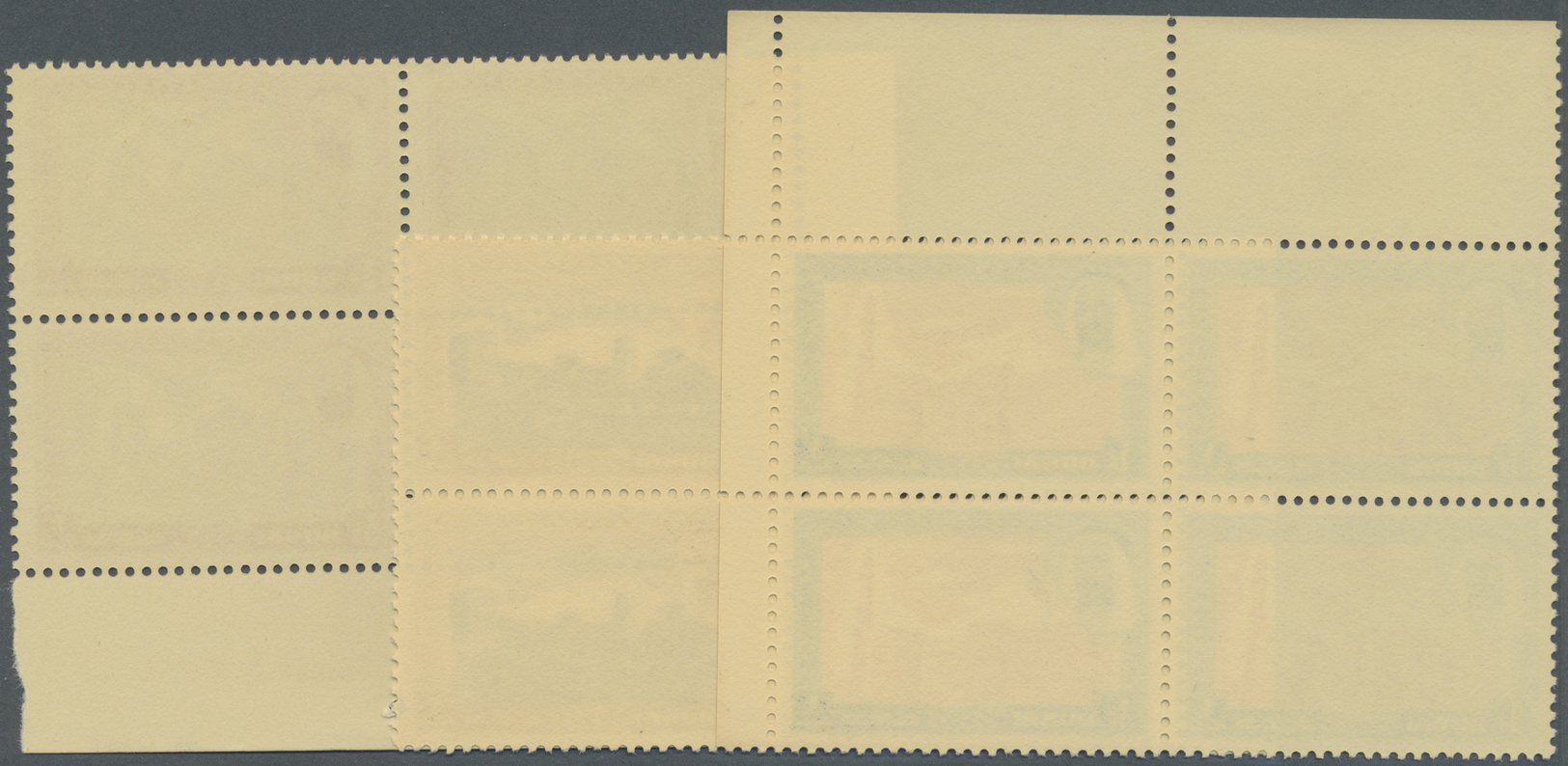 ** Dubai: 1963, Definitives Complete Perforated Set Of 17 Values In Blocks Of Four Incl. Many From Margins Or Corners, M - Dubai