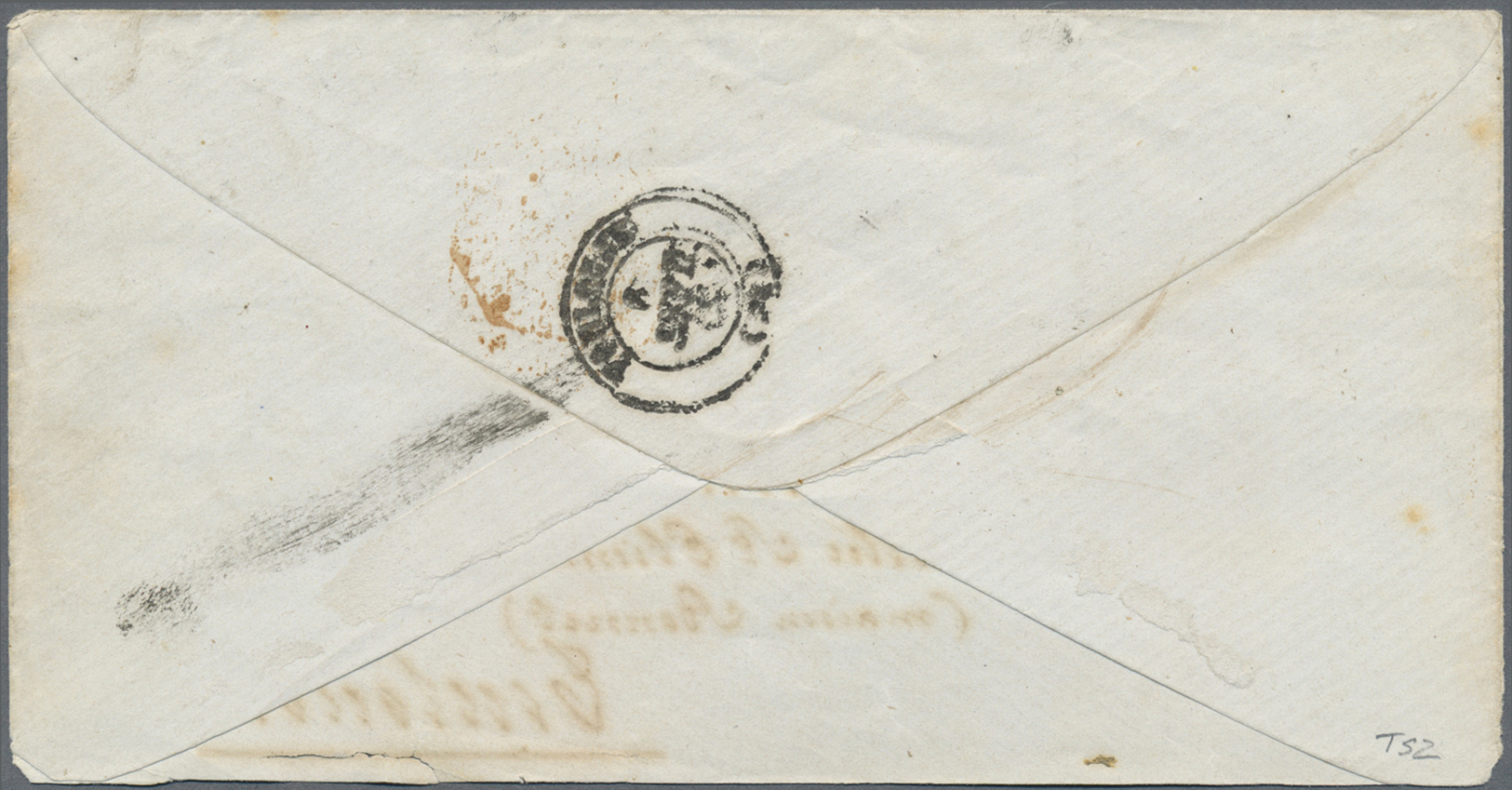 Br Französisch-Indien: 1865. Envelope (part Backflap Missing) Addressed To France Bearing French General Colonies Yvert - Covers & Documents