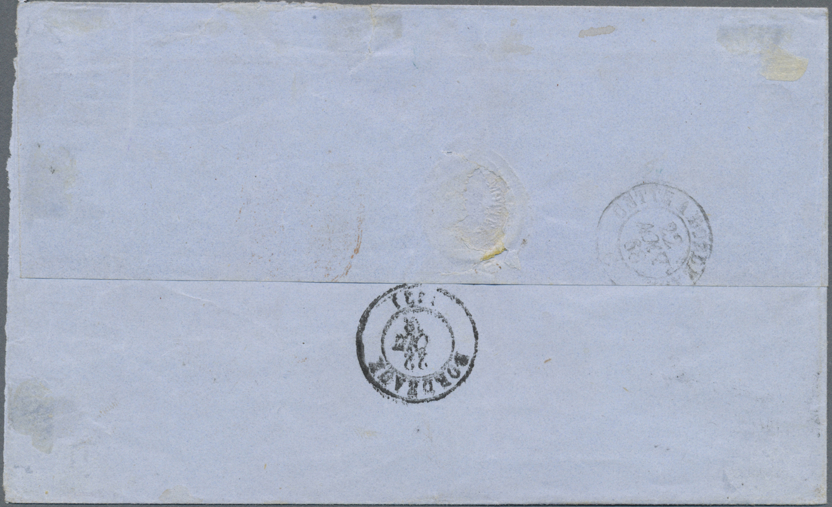 Br Französisch-Indien: 1868. Envelope Addressed To France Bearing French General Colonies 'Eagle' Yvert 6, 80c Rose (2) - Covers & Documents