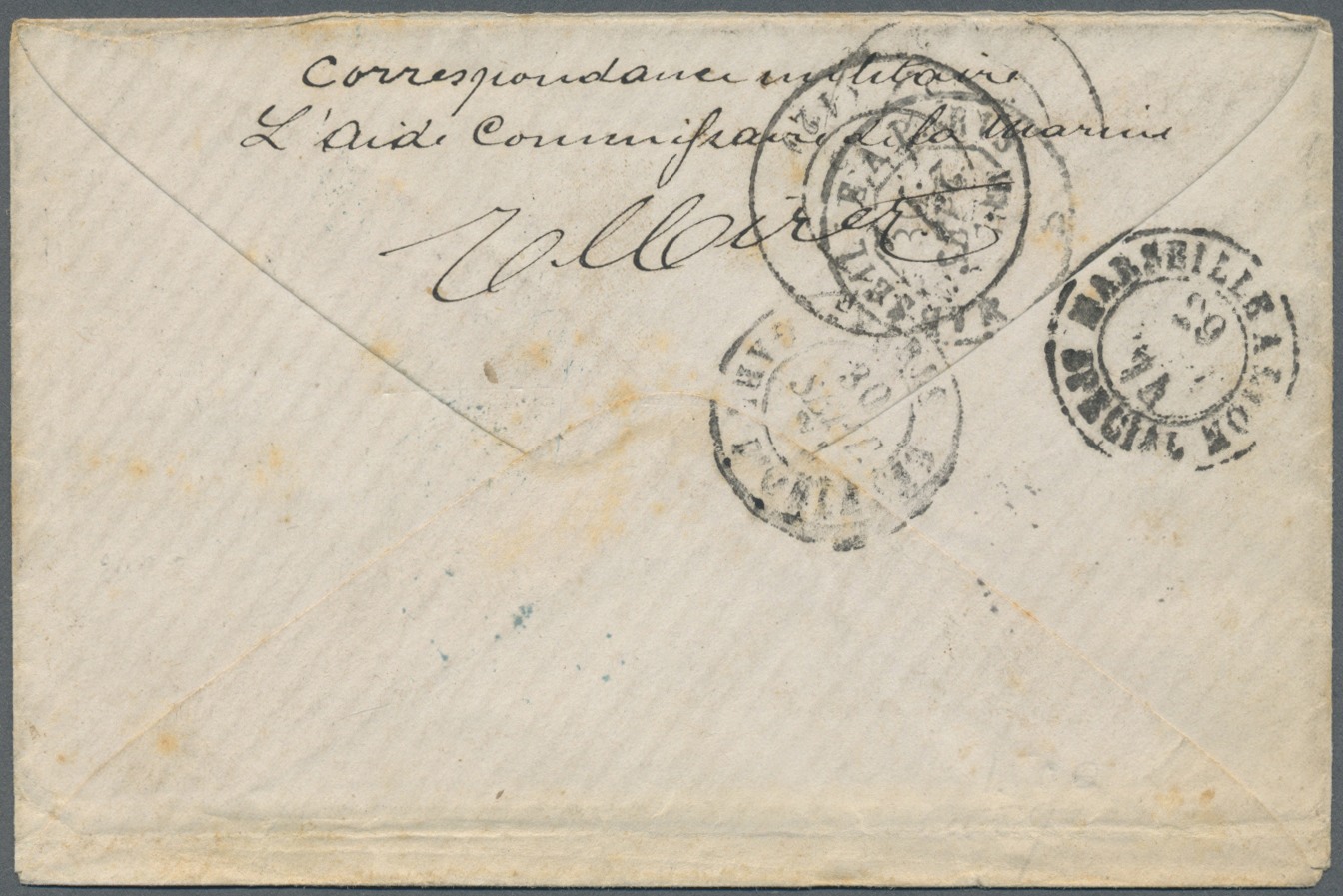 Br Französisch-Indien: 1874. Envelope Headed 'Correspondence Militaire' And Signed By The Commander On Reverse Addressed - Covers & Documents