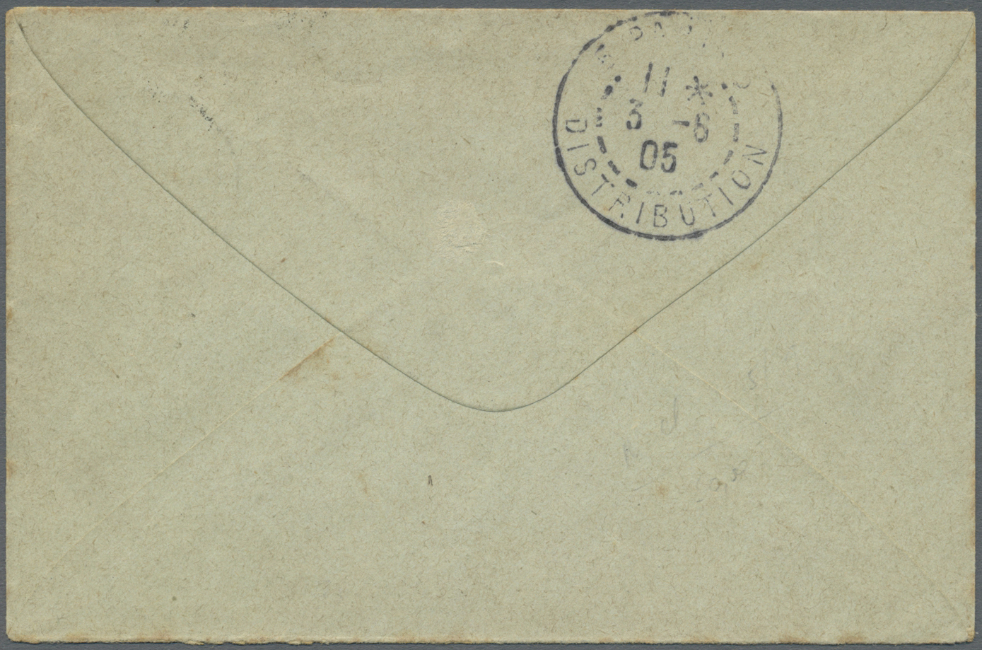 Br Französisch-Indien: 1906. Postal Stationery Envelope 15c Blue Cancelled By Chandernagor Lnde Double Ring Addressed To - Covers & Documents