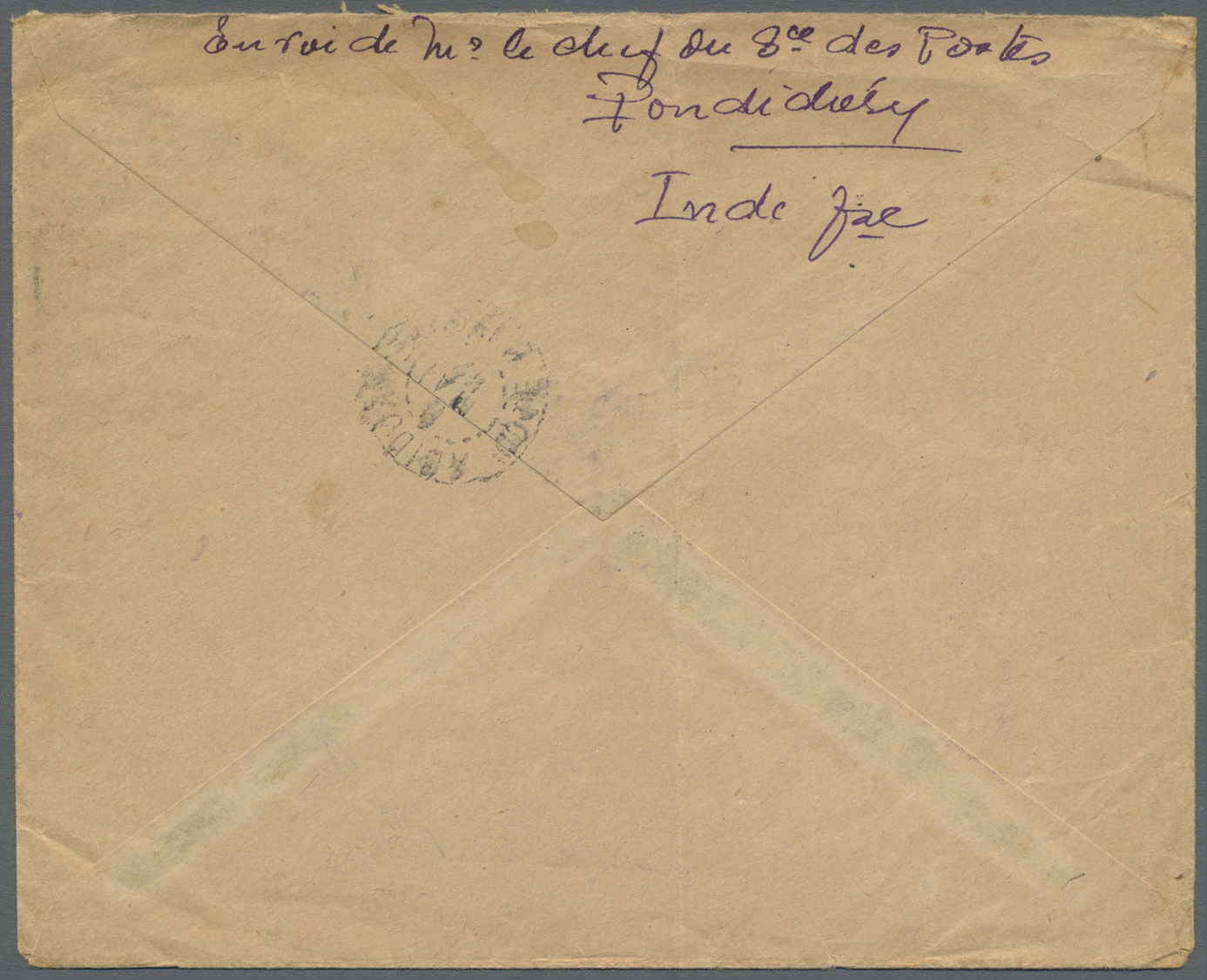 Br Französisch-Indien: 1947. Registered Envelope Addressed To Gagnoa, Cote D'lvoire, French West Africa Bearing French L - Covers & Documents