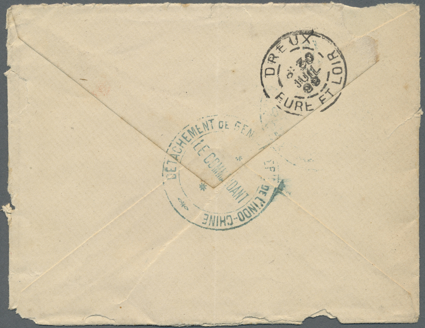 Br Französisch-Indochina: 1899. Stampless Envelope Endorsed 'Corps D'Occupation Du Chine' Addressed To France Cancelled - Covers & Documents