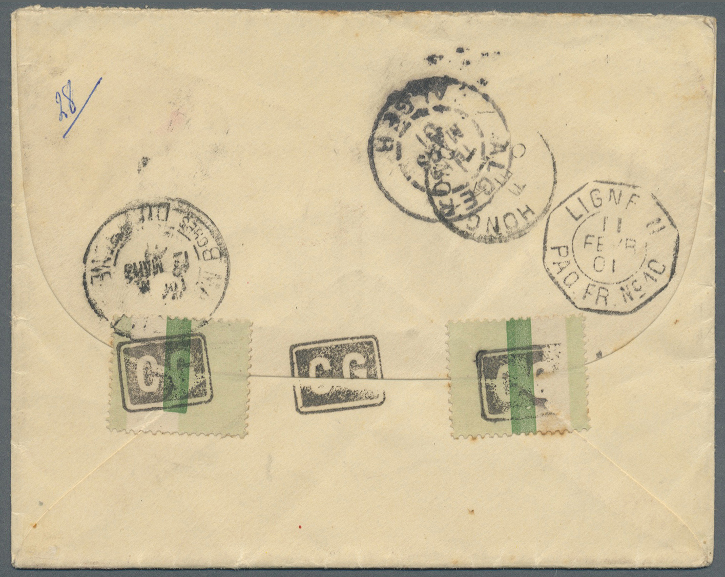 Br Französisch-Indochina: 1901. Registered Envelope Addressed To Algeria, North Africa Bearing Indo-China SG 16, 50c Ros - Covers & Documents