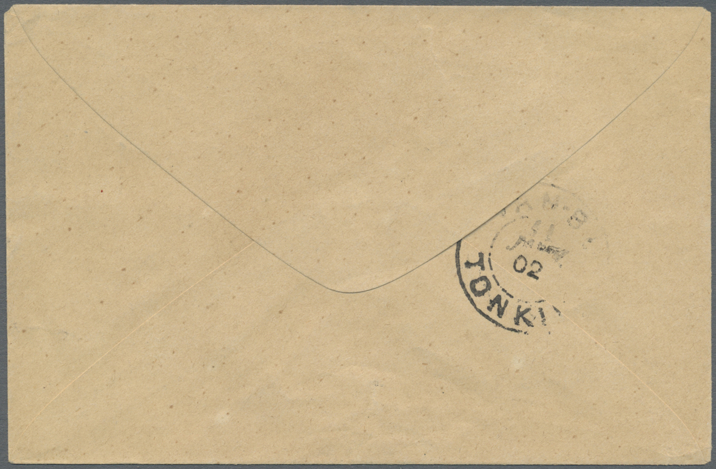 GA Französisch-Indochina: 1901. Lndo-China Postal Stationery Envelope 5c Green Cancelled By Weak 'Muong-Ngoi/Haut-Laos' - Lettres & Documents