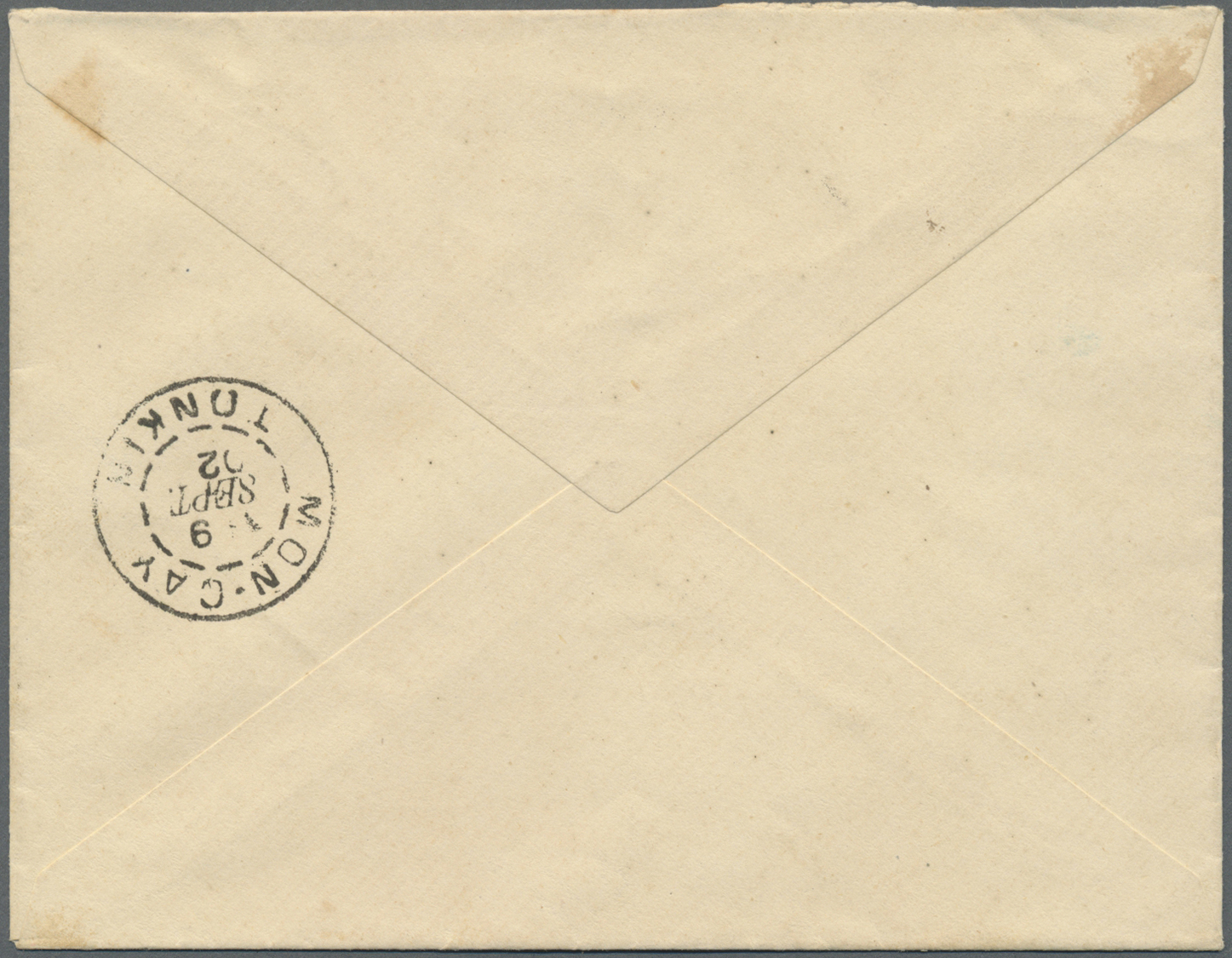 Br Französisch-Indochina: 1902. Registered Envelope Addressed To Mon-Cay/Tonkin Bearing Lndo-China SG 15, 40c Orange Tie - Covers & Documents