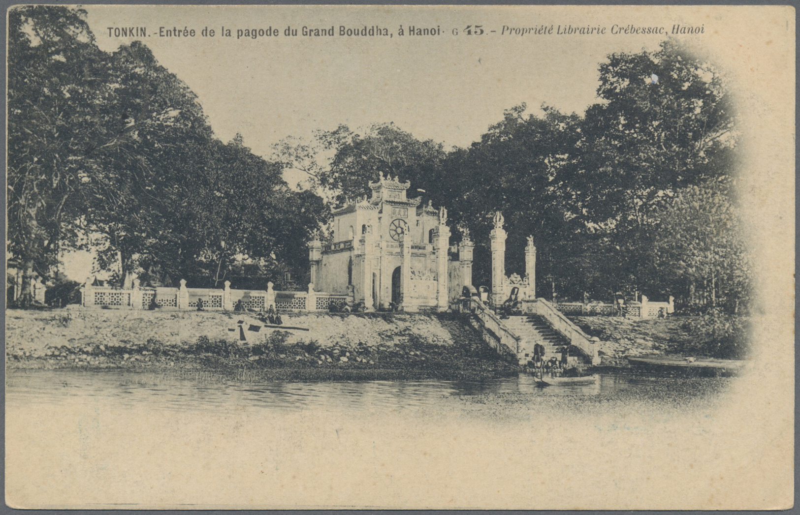 Br Französisch-Indochina: 1903. Picture Post Card Of 'Pagoda Of The Grand Boudha, Hanoi' Addressed To France Cancelled B - Lettres & Documents