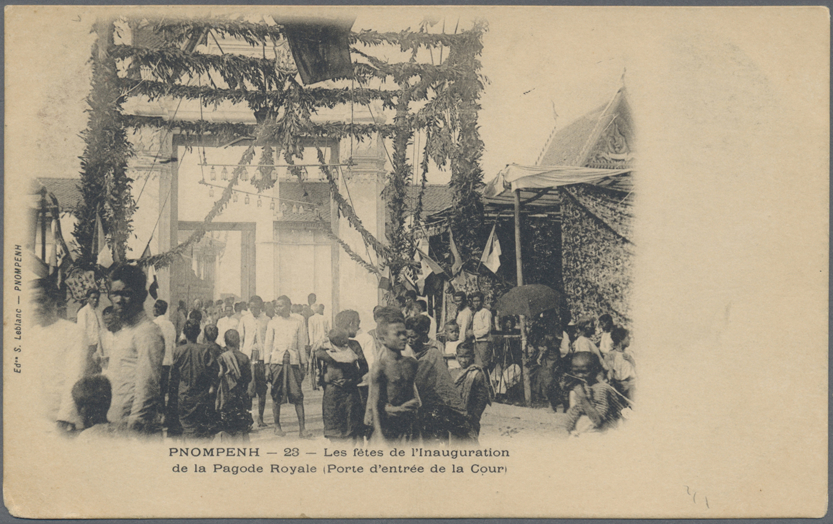 Br Französisch-Indochina: 1904. Picture Post Card Of 'The Festival Of The Inauguration Of The Royal Pagoda' Addressed To - Covers & Documents