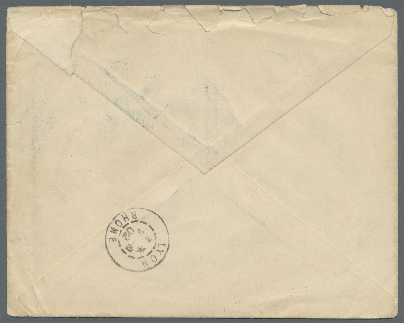 Br Französisch-Indochina - Postämter In Südchina: CANTON: 1902 Envelope (roughly Opened At Top) Addressed To France Bear - Autres & Non Classés