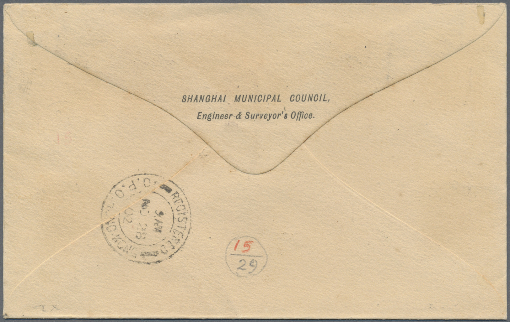Br Französisch-Indochina - Postämter In Südchina: Hoi-Hao, 1902. Registered Envelope To Shanghai Bearing Hoi Hao Yvert 1 - Other & Unclassified