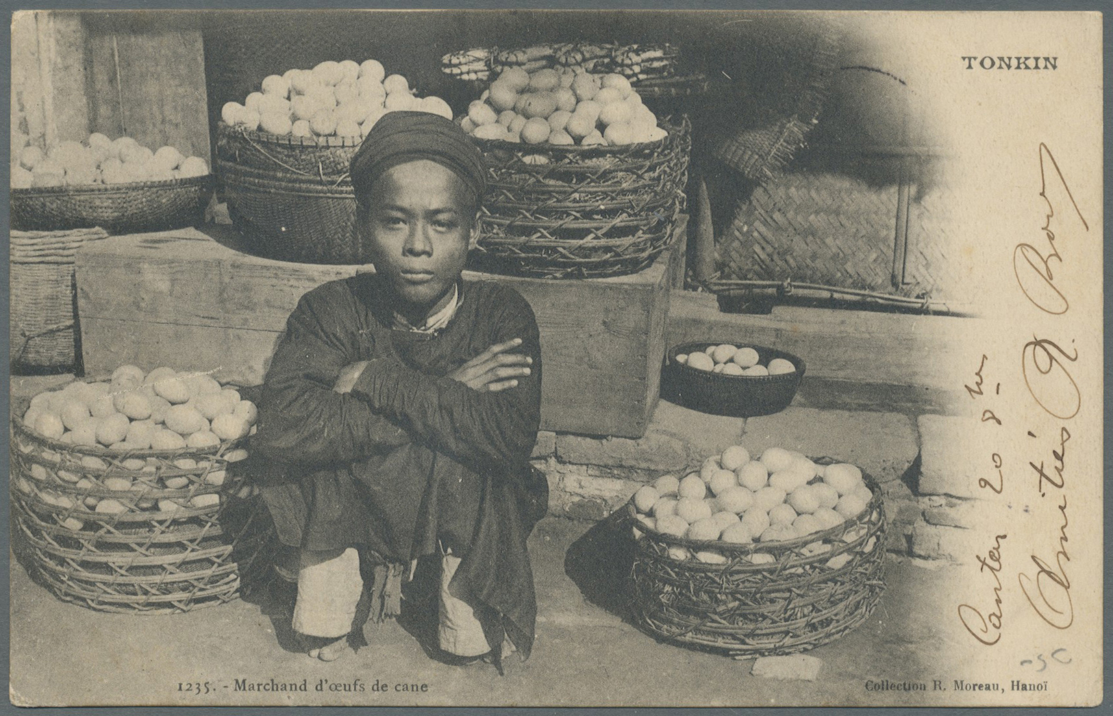 Br Französisch-Indochina - Postämter In Südchina: 1904. Picture Post Card 'Duck Egg Seller' Addressed To France Written - Other & Unclassified