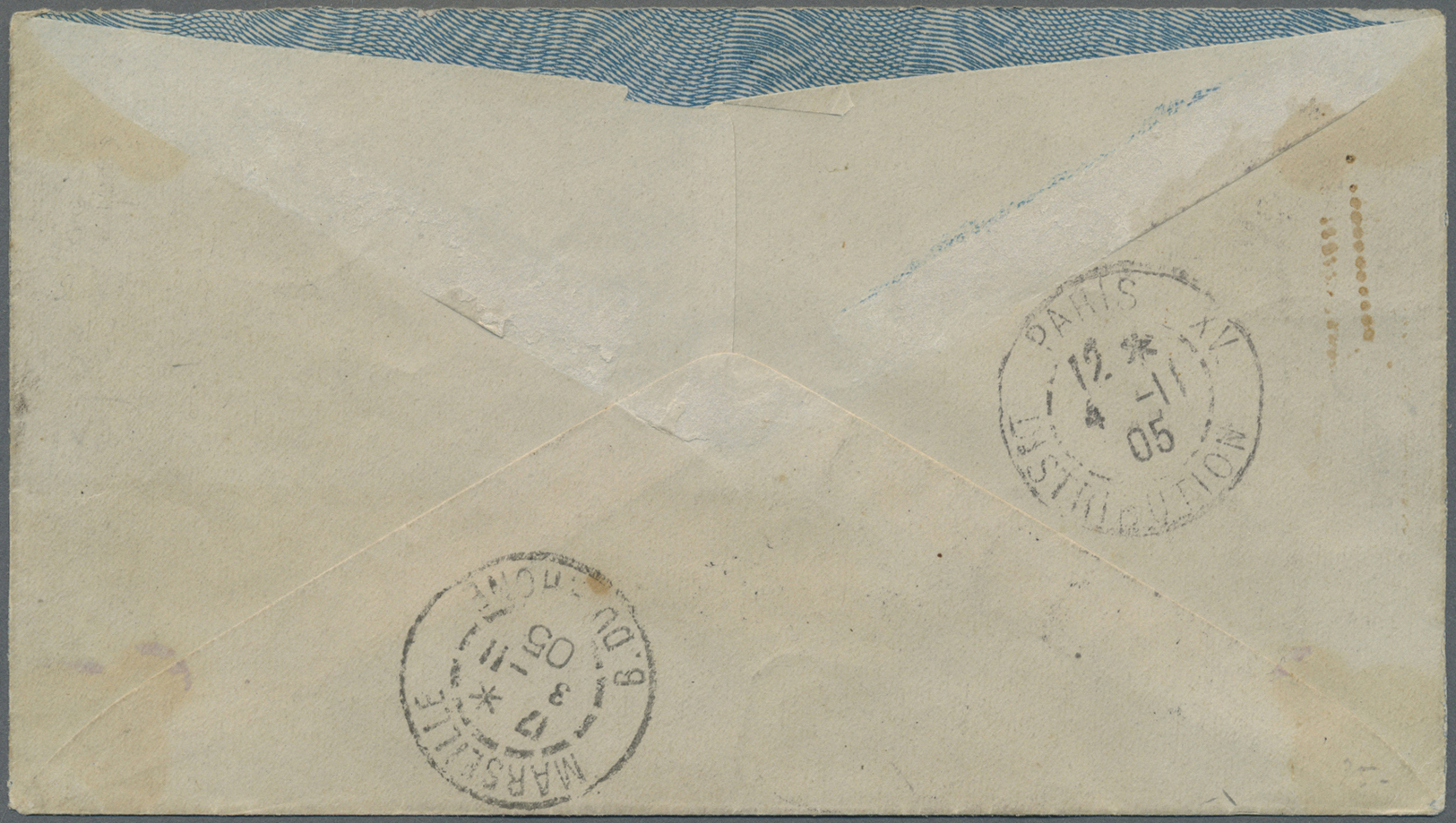 Br Französisch-Indochina - Postämter In Südchina: Yunnan, 1905. Registered Envelope (receivers Name Cut Out) To Paris Be - Autres & Non Classés