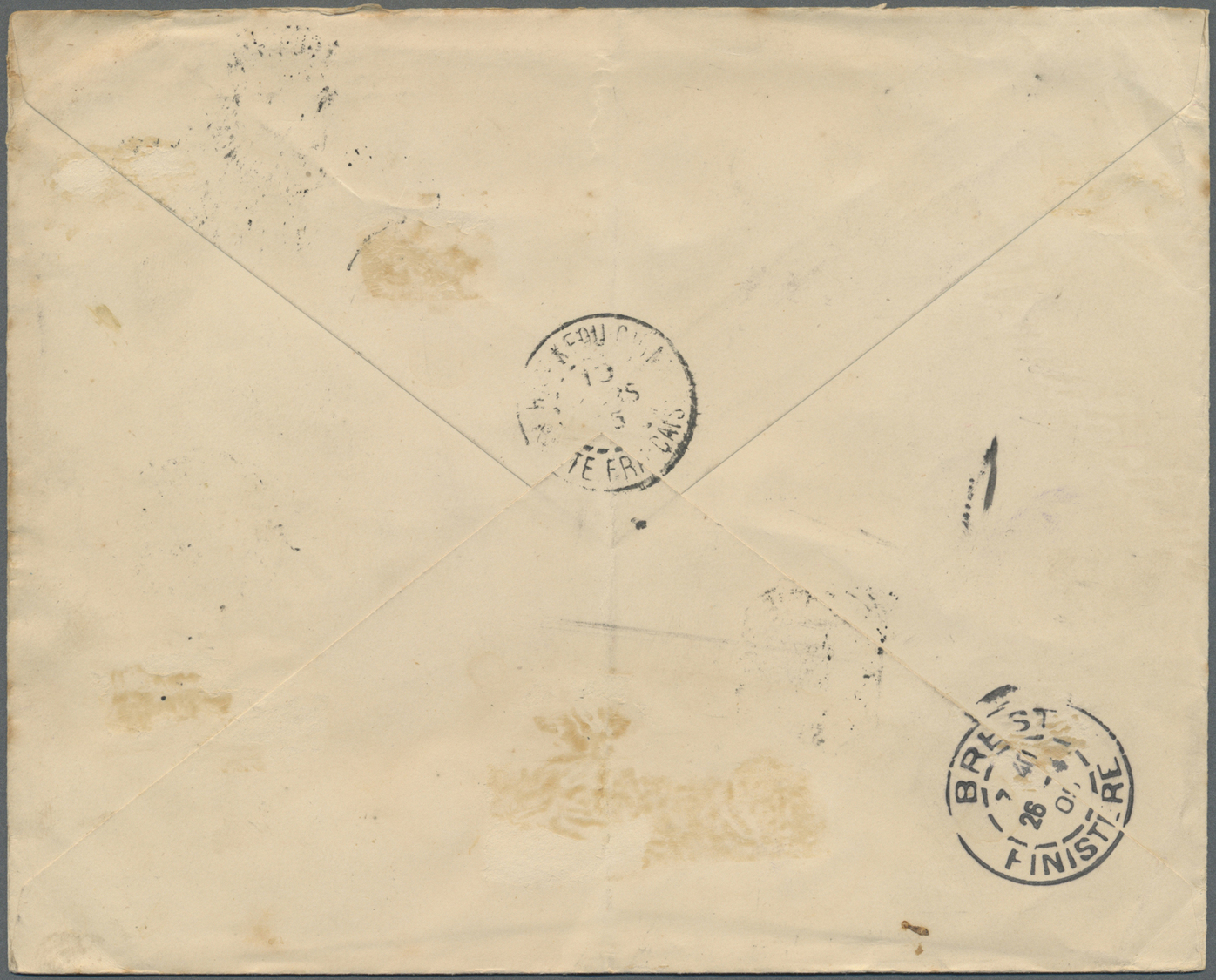 Br Französisch-Indochina - Postämter In Südchina: Tchongking, 1905. Envelope Addressed (vertical Fold, A Few Spots) To F - Other & Unclassified