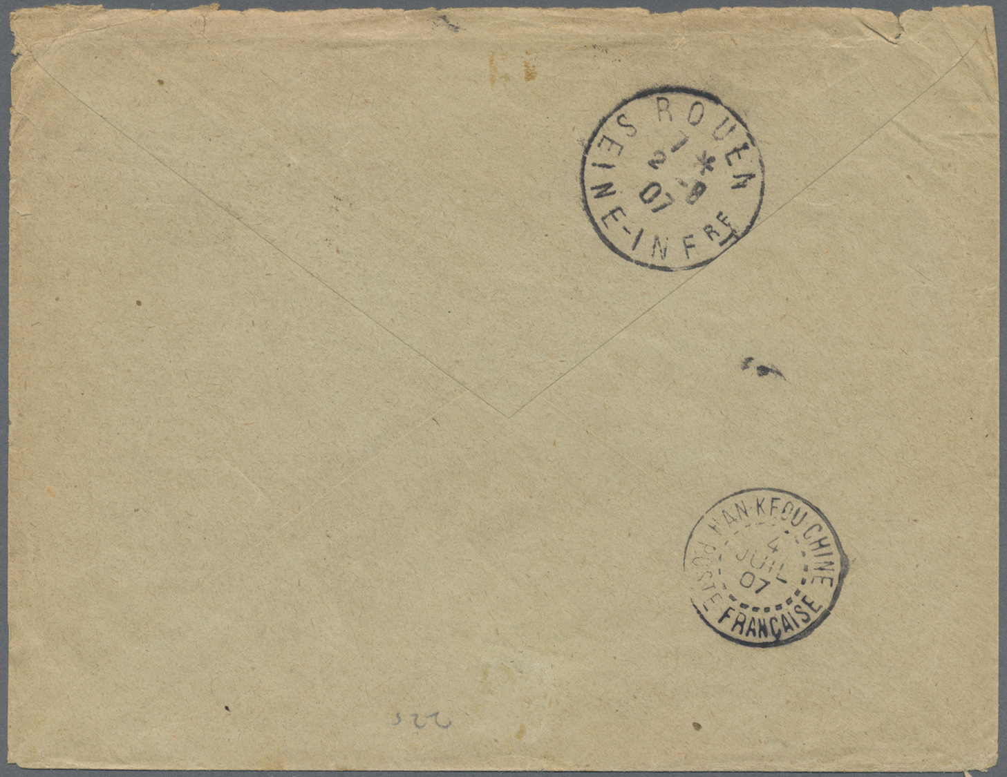 GA Französisch-Indochina - Postämter In Südchina: Kouang-Tcheou, 1907. Envelope Addressed To France Bearing Tchongking S - Other & Unclassified