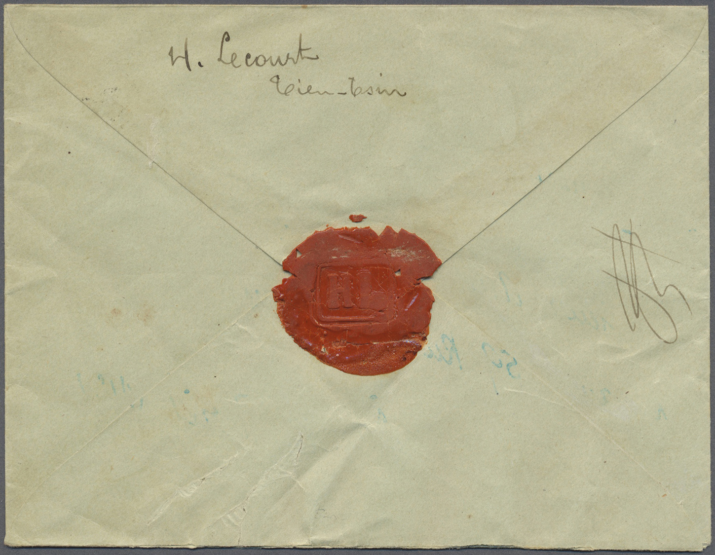 GA Französisch-Indochina - Postämter In Südchina: 1919. Registered Postal Stationery French Chine 15c Red Surcharged 'Ta - Other & Unclassified