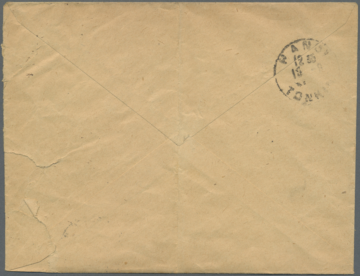 Br Französisch-Indochina - Postämter In Südchina: 1920. Envelope (vertical Fold) Written From 'Bach-Mai Village' Address - Other & Unclassified