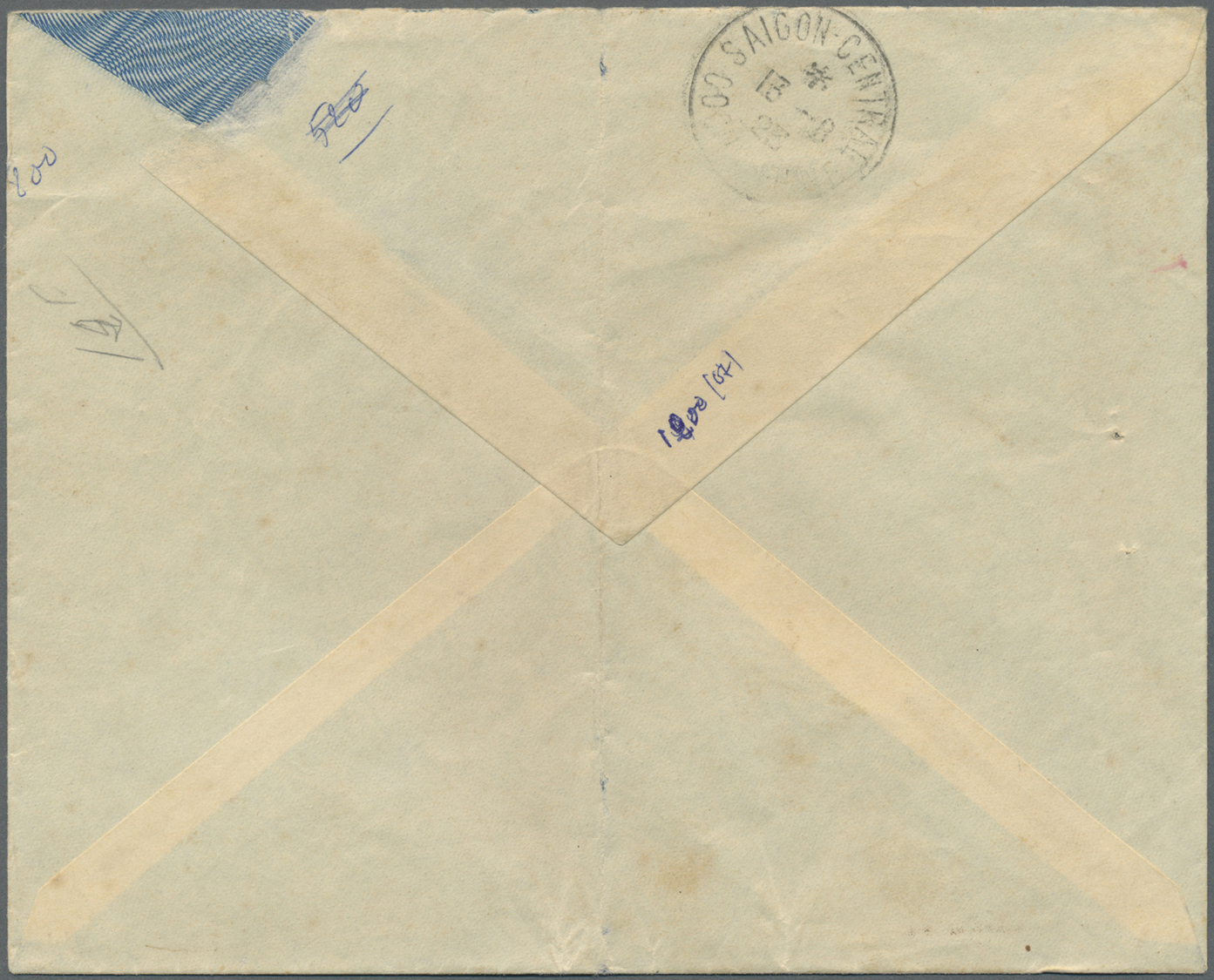 Br Französisch-Indochina - Postämter In Südchina: Mongtseu, 1928. Registered Envelope (vertical Fold, Toned, Flap Partly - Autres & Non Classés