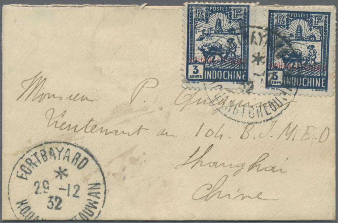 Br Französisch-Indochina - Postämter In Südchina: Kouang-Tcheou, 1932. Envelope Addressed To The French Troops In Shangh - Other & Unclassified