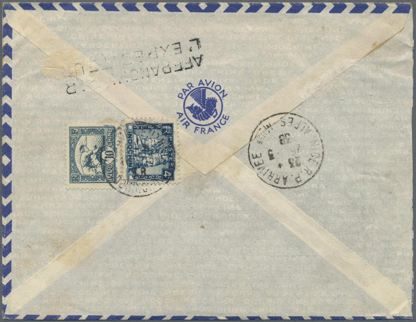 Br Französisch-Indochina - Postämter In Südchina: Kouang-Tcheou, 1938. Registered Air Mail Envelope Addressed To France - Other & Unclassified