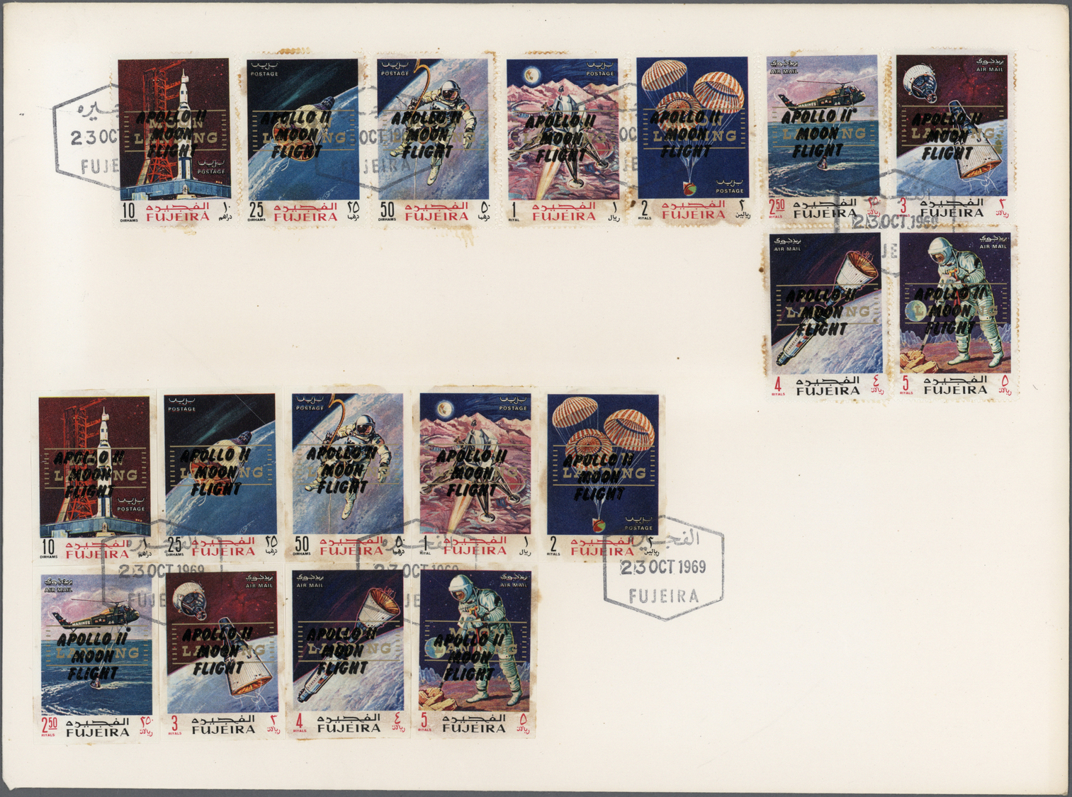 Br Fudschaira / Fujeira: 1969, Moon Landing Overprints, Perf./imperf. Issues, Three Sets Of Nine Values Each And Both So - Fujeira