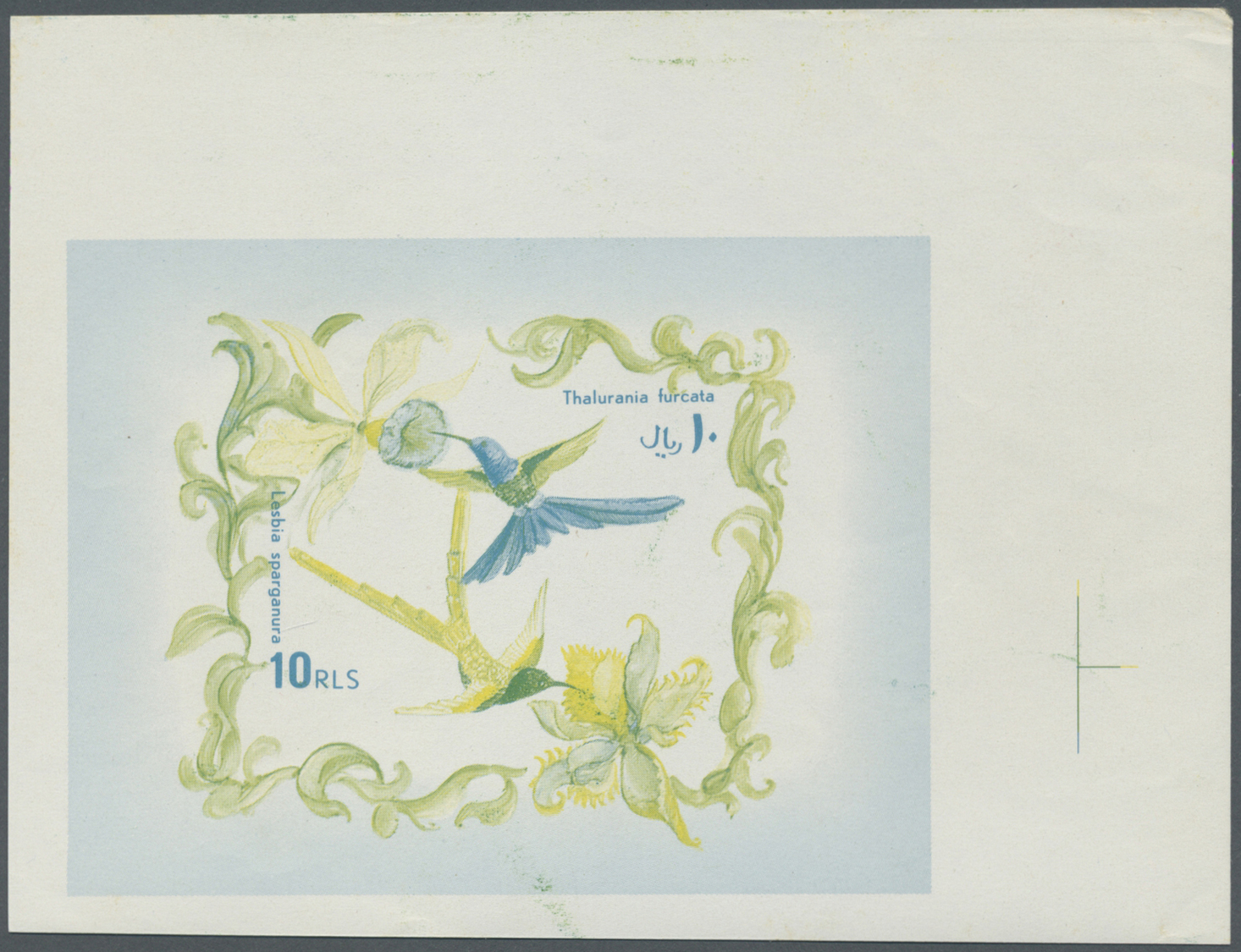 (*) Fudschaira / Fujeira: 1972, Souvenir Sheet 10r. "Colibri", Two Imperf. Stage Proofs Incl. Final Design, On Ungummed - Fujeira